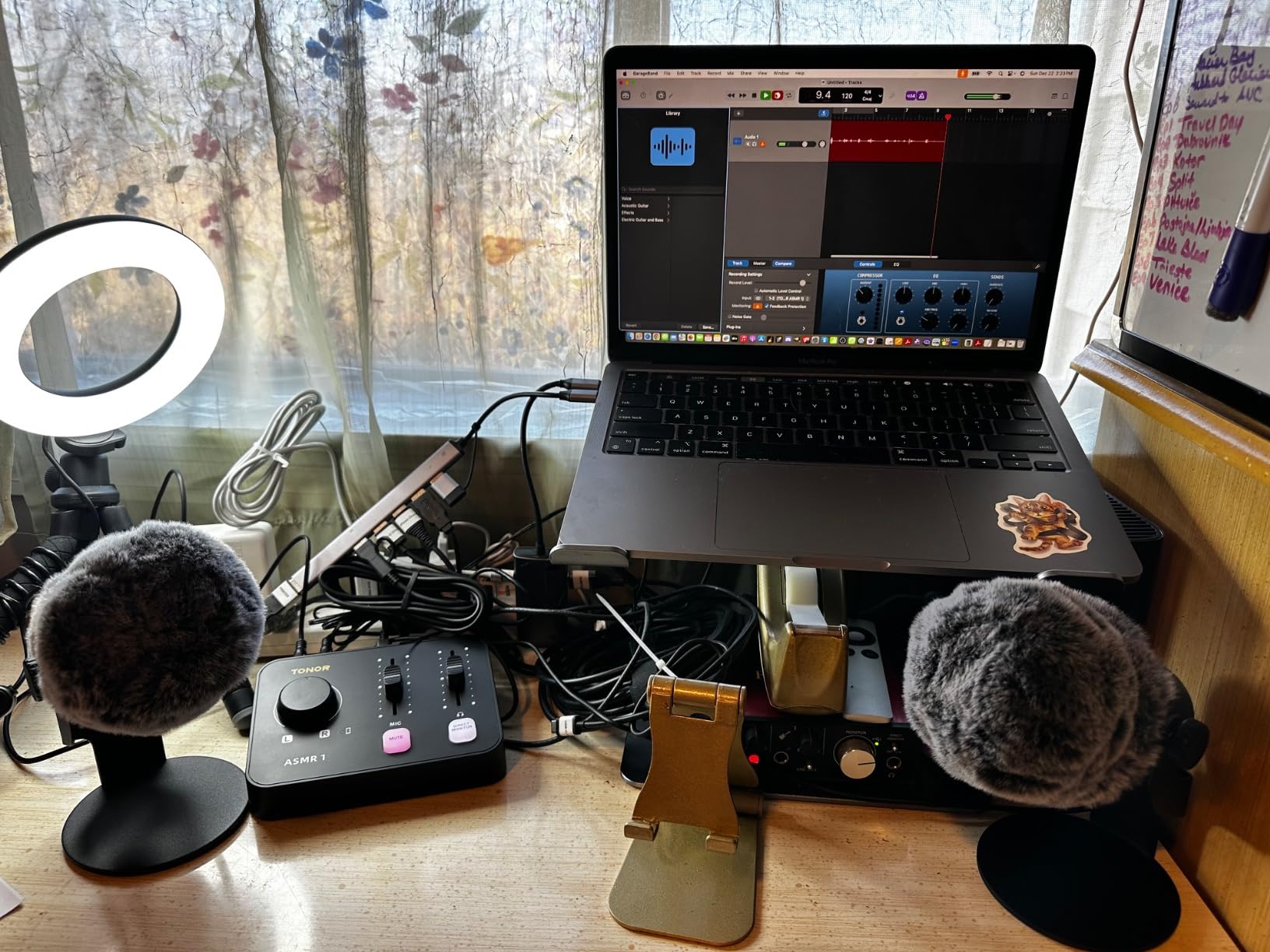 TONOR ASMR Microphone Equipment Bundle With Audio Interface, Immersive 3D Stereo, Dual Condenser Mics With Mixer, Clear Sound, Volume Control, Furry Windscreens, Set for ASMR, Pink customer photo 1