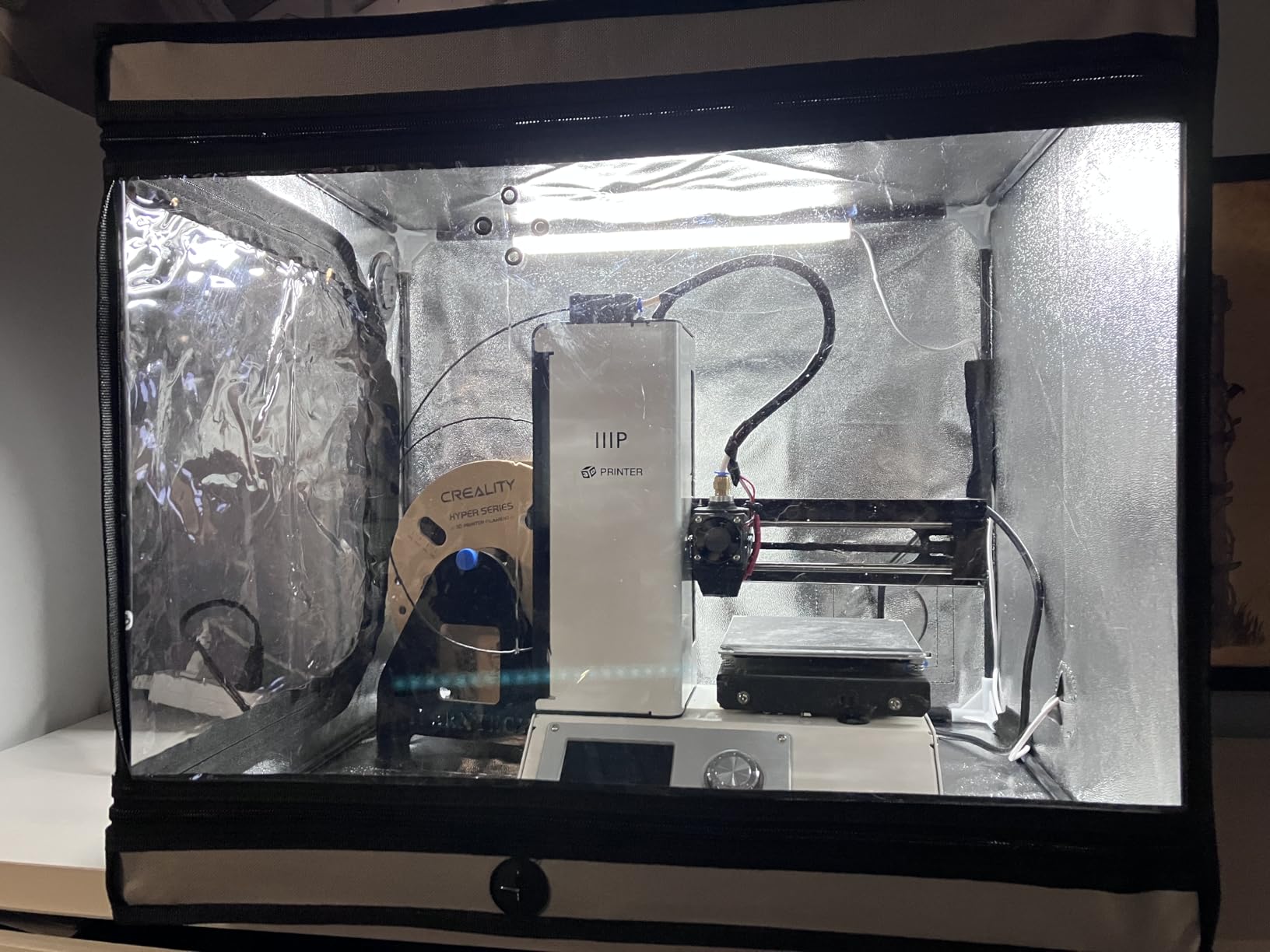 3D Printer Enclosure for Bambu Lab A1, Upgraded Large Size Enclosure with LED Light, Fireproof Waterproof Dustproof Noise Reduction Constant Temperature 3D Printer Cover, 580X670X670MM customer photo 1
