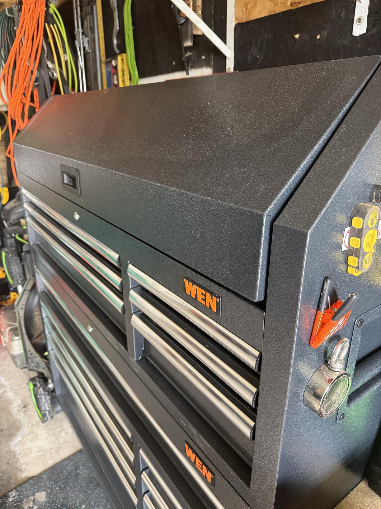 Wen 52-Inch Premium Rolling Tool Cabinet, Black, Heavy Duty 21-Gauge Powder-Coated Steel Construction, for Garage and Workshop (GG532B) customer photo 2