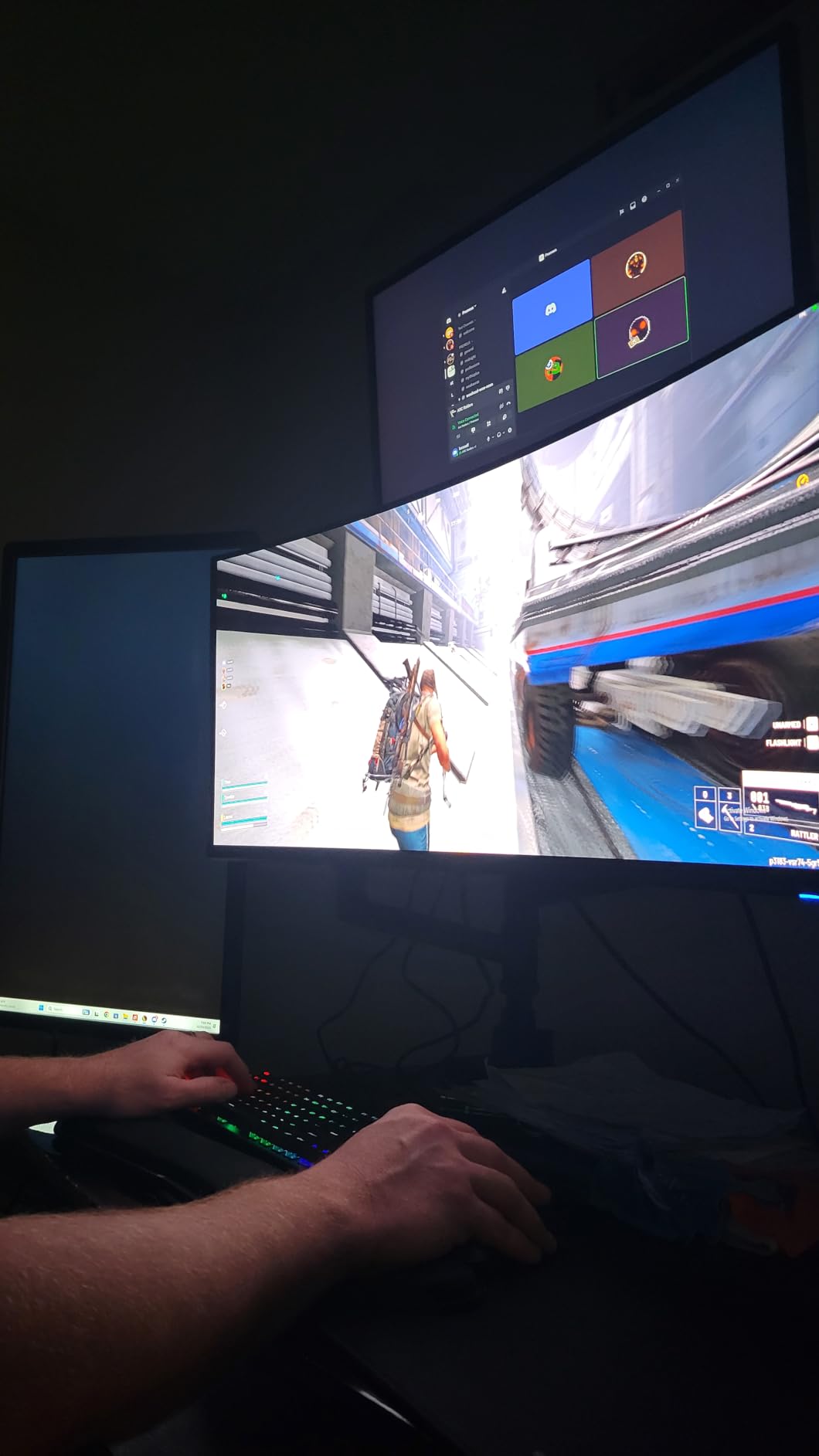 VIVO Pneumatic Arm Dual Ultrawide Monitor Extra Tall Desk Mount for Up to 49 inch Screens, Heavy Duty Clamp, Holds 2 Ultra Wides Up to 44 lbs, Black, STAND-V120K customer photo 2