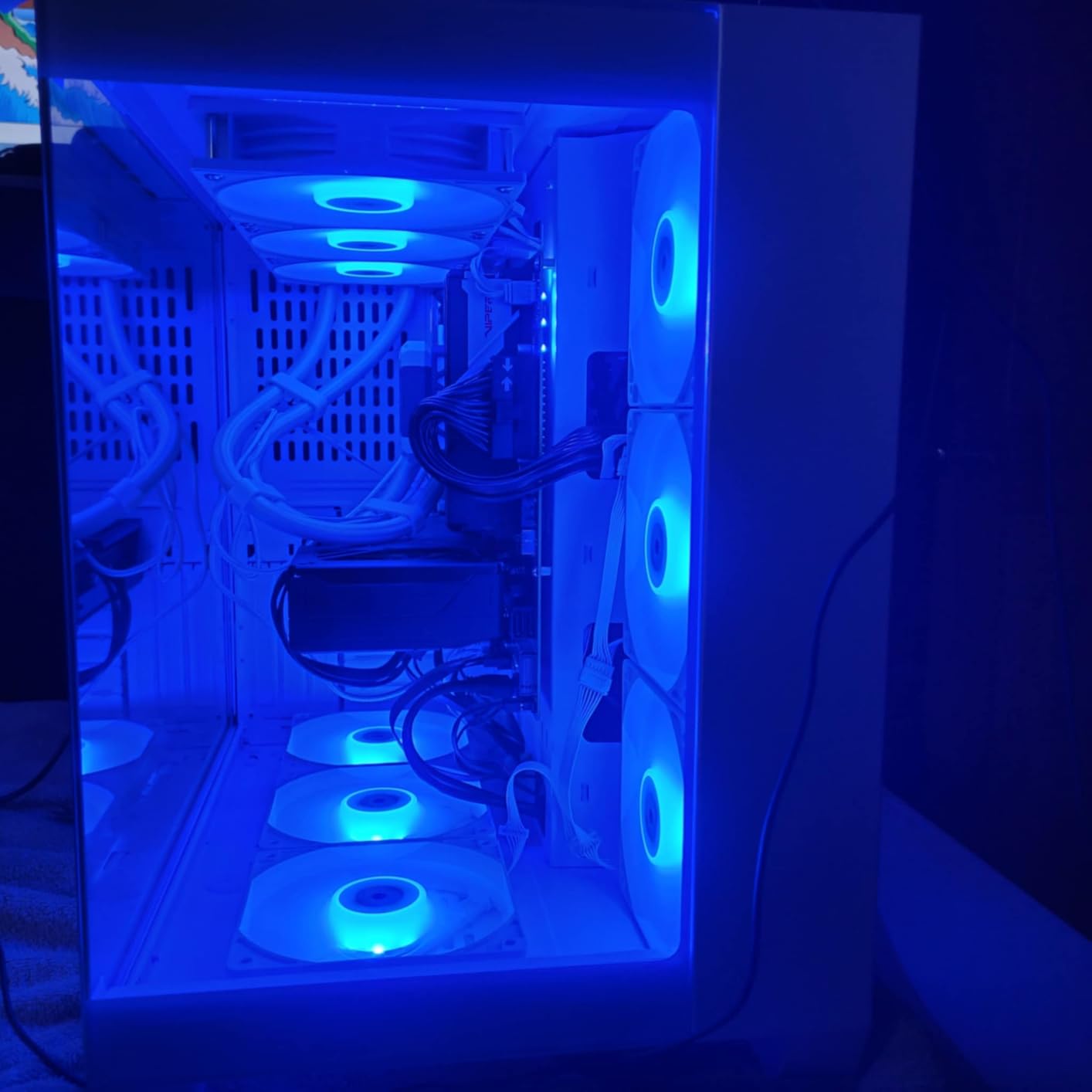 F600 PC Case - Pre-Installed 7 PWM ARGB Fan, ATX Mid-Tower Gaming PC Case, 270° Panoramic Glass with Type-C, FOIFKIN (White, F600) customer photo 1