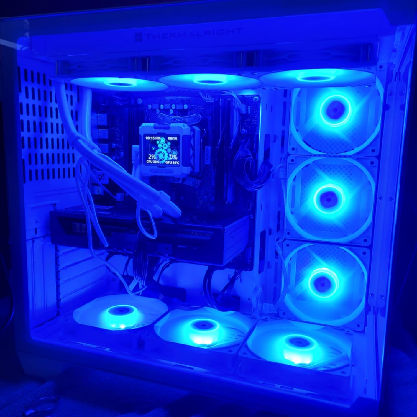 F600 PC Case - Pre-Installed 7 PWM ARGB Fan, ATX Mid-Tower Gaming PC Case, 270° Panoramic Glass with Type-C, FOIFKIN (White, F600) customer photo 2