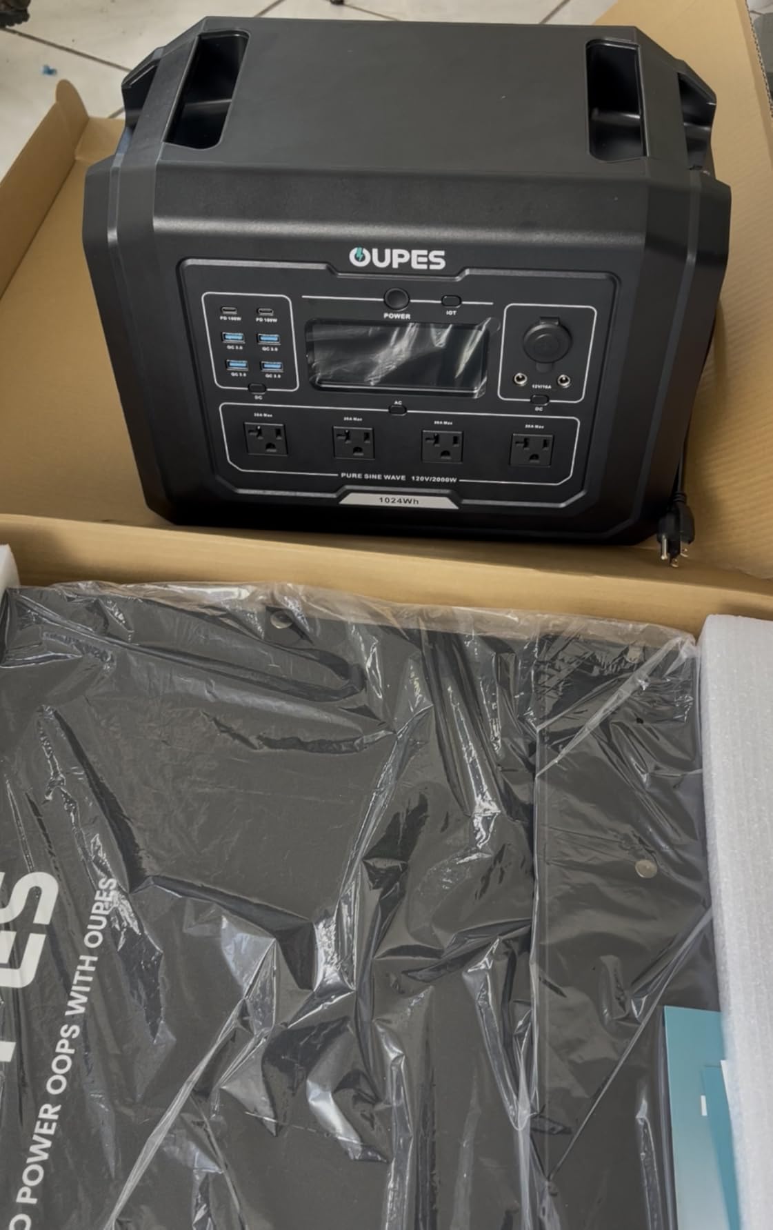 OUPES 2000W Mega 1 Solar Generator Kit with 240W Panel Included, 1024Wh LiFePO4 Battery Power Station with UPS & APP, for Road Trip, Off-grid, RVs, Power Outages customer photo 1