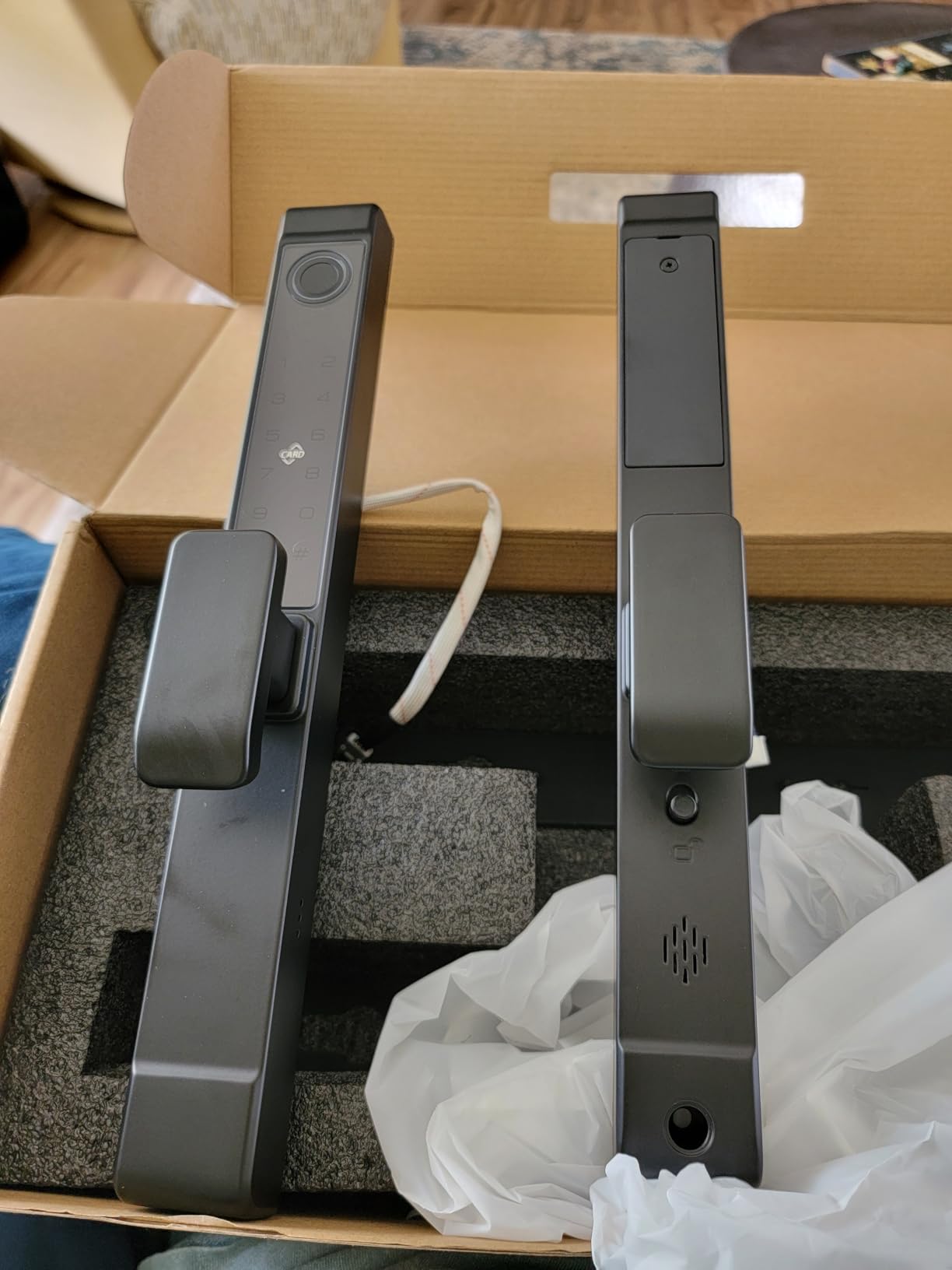 Anweller 2885 Mortise Sliding Glass Door Lock, Smart Fingerprint Code Keypad RFID Remote App Electronic Digital Biometric Safety Patio Door Double Hook Mortise Lock Set with Handle customer photo 1