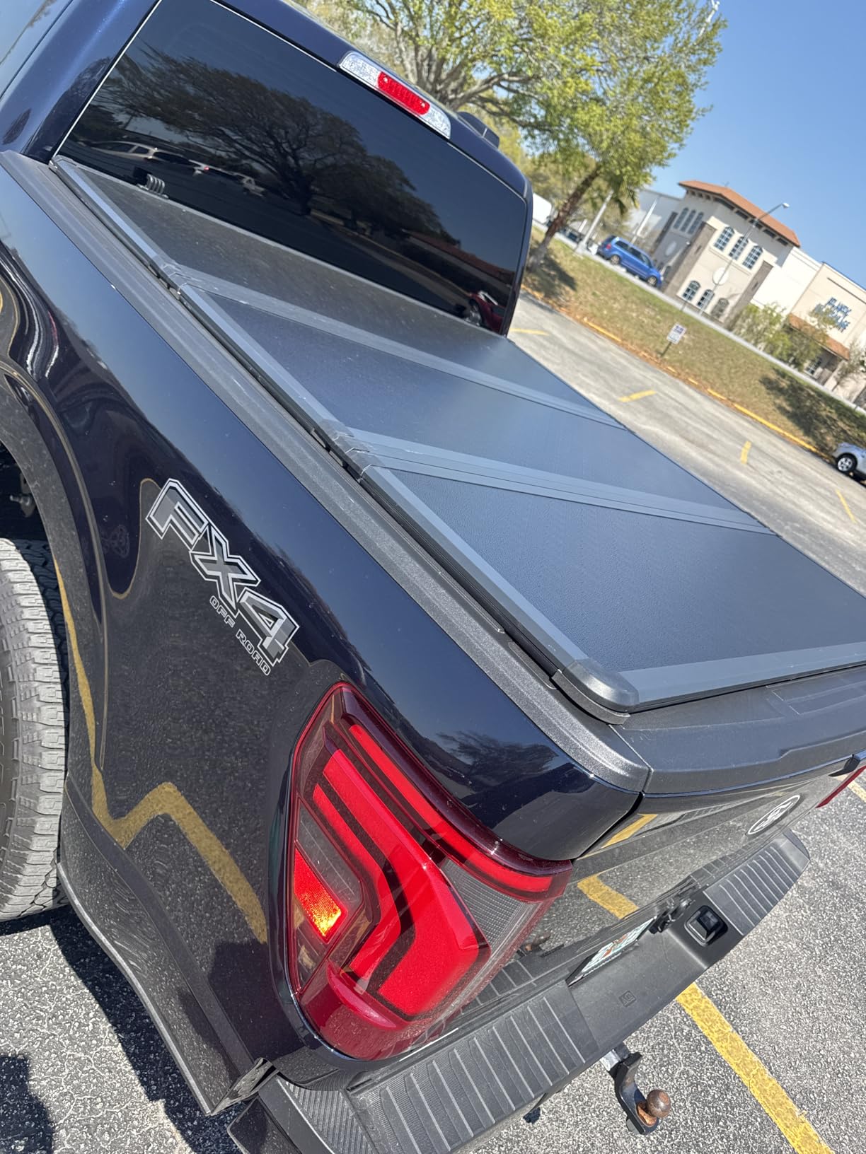 FRP Hard Tri-fold Tonneau Cover Fold Truck Bed Covers Compatible with 2015-2026 Ford F150 | F150 Lightning 5' 5