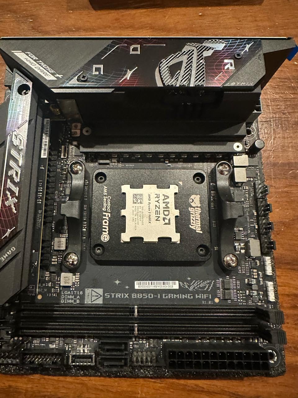 ASUS ROG Strix B850-I Gaming WiFi AMD AM5 B850 Mini-ITX Motherboard 10+2+1 Stages, DDR5, 2.5G LAN, WiFi 7, 2X M.2, PCIe 5.0 x16, USB 20Gbps Type-C, AI Overclocking, Aura Sync customer photo 2