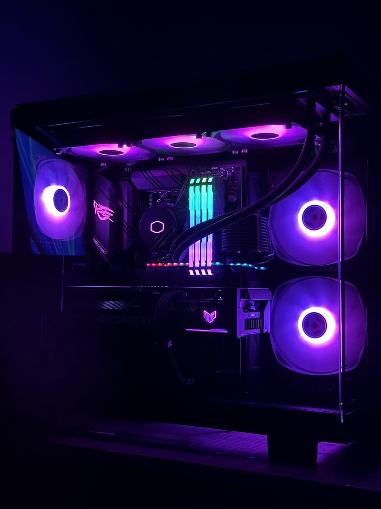 MONTECH King 65 PRO ATX Mid Tower Gaming PC Case, Dual Chamber, High Airflow Mesh Panels, Supports RTX 40 Series, 3 Pre-Installed ARGB Fans, Tool-Free Access, Tinted Glass - Black customer photo 1