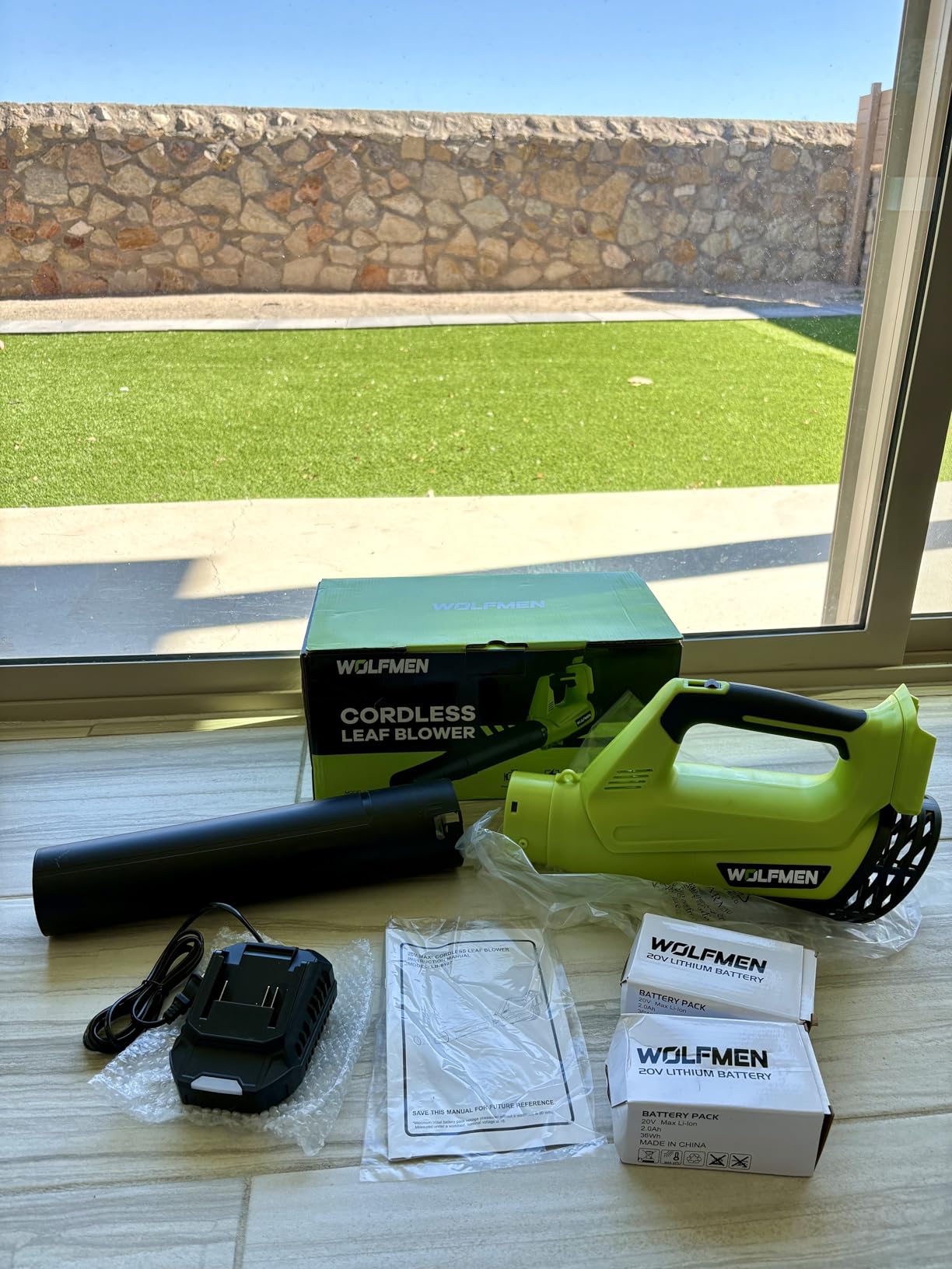 Leaf Blower, Electric Cordless Leaf Blower with 2 Batteries and Charger, 2 Speed Mode, Lightweight Cordless Blower for Blowing Leaves, Patio Cleaning, Blowers for Lawn Care and Dust customer photo 2
