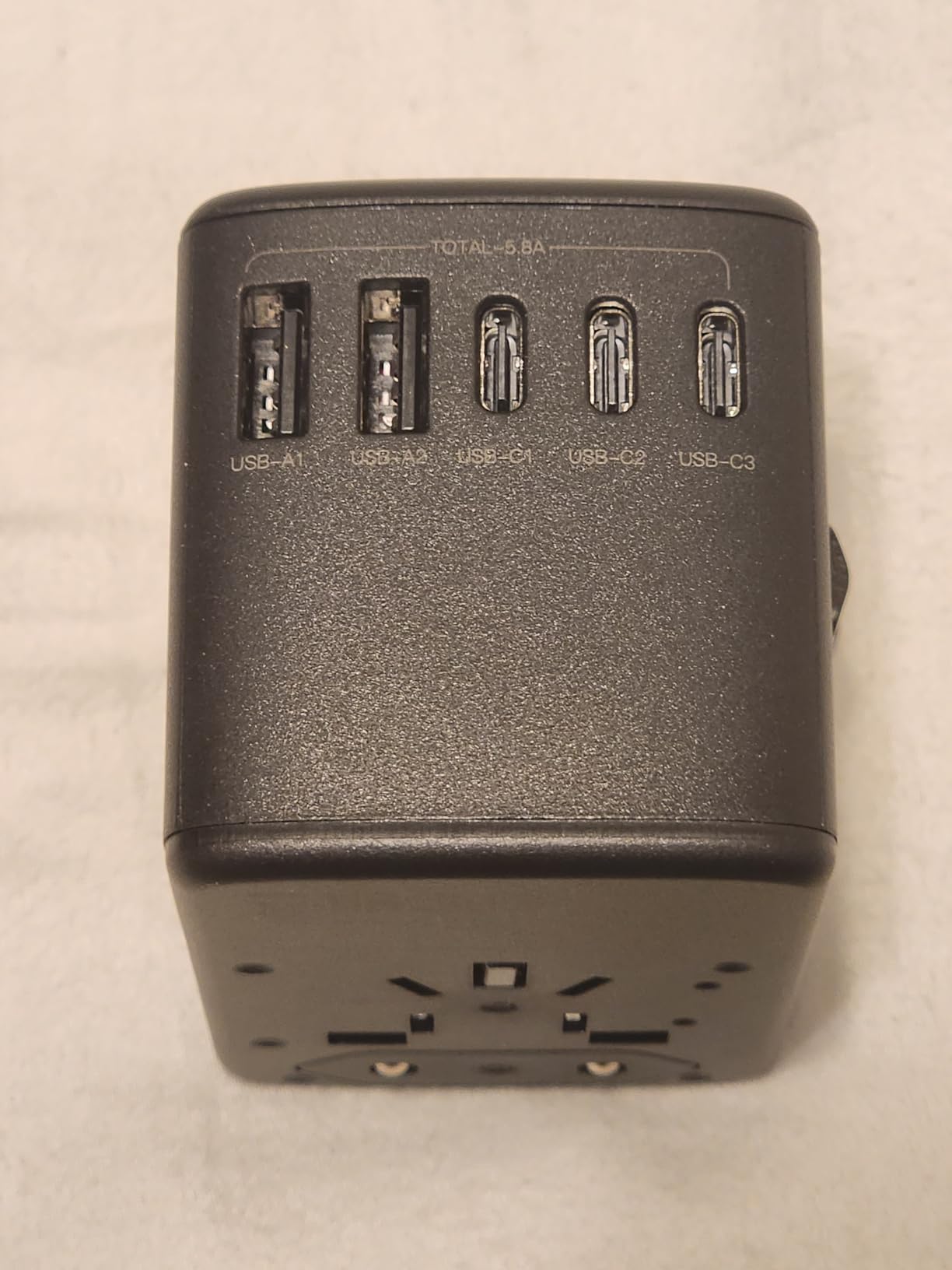 Acer Universal Travel Plug Adapter - International Power Adapter with 5 USB Ports (3 USB C) 5.8A, Worldwide Outlet Charger for USA to European UK France Germany Spain, Type C/E/F/G/I/L/A, Black customer photo 2