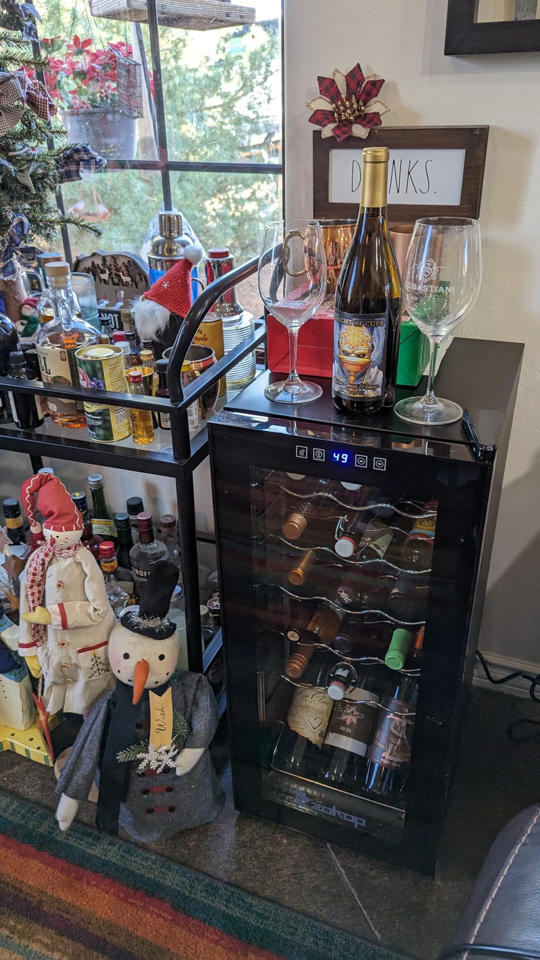 ROVSUN 26 Bottle Wine Fridge, Dual Zone Wine & Beverage Refrigerator w/Independent Temp & LED Control Panel, Built-in/Freestanding/Under Counter Wine Cooler Chiller for Red White Wine/Champagne/Beer customer photo 2