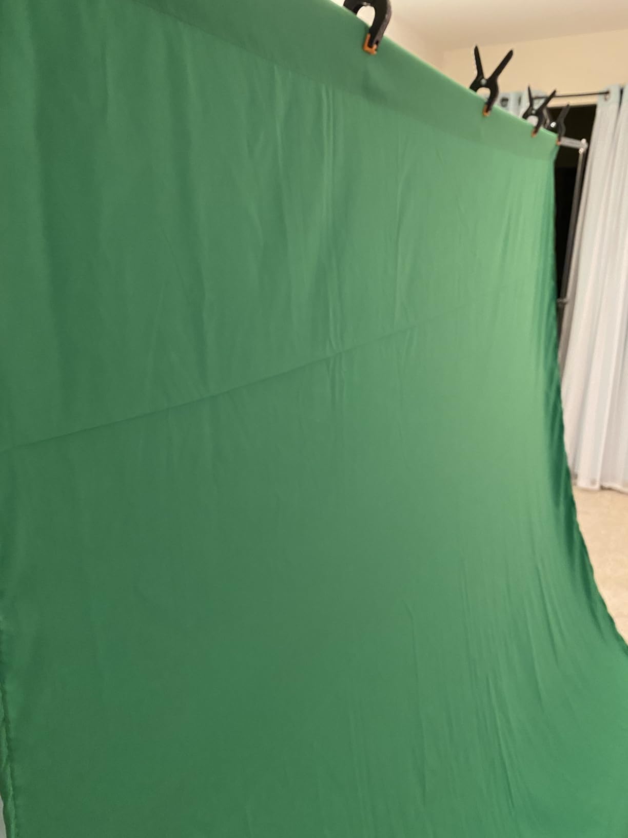 Green Screen Backdrop Kit, Portable Greenscreen Background with T-Shaped Stand, 5 Clamps & Carrying Bag for Photography, Streaming, Zoom, Gaming, (Green, 6.5 Feet X 5.0 Feet) customer photo 2