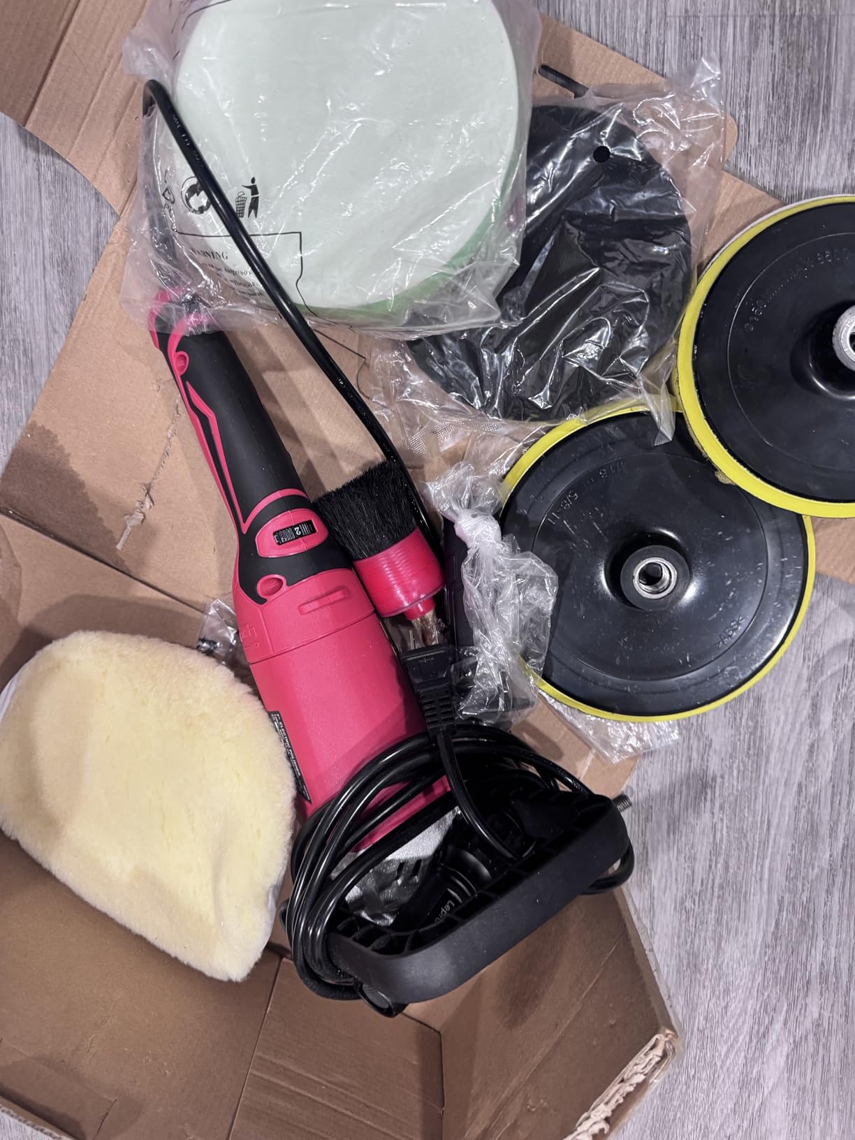 AVID POWER Car Buffer Polisher, 6 Variable Speed 1000-3500 RPM, Rotary Buffer Waxer Kit with 6-inch and 7-Inch Backing Plate, 1200W Car Polisher for Car Detailing, Polishing, Waxing customer photo 2