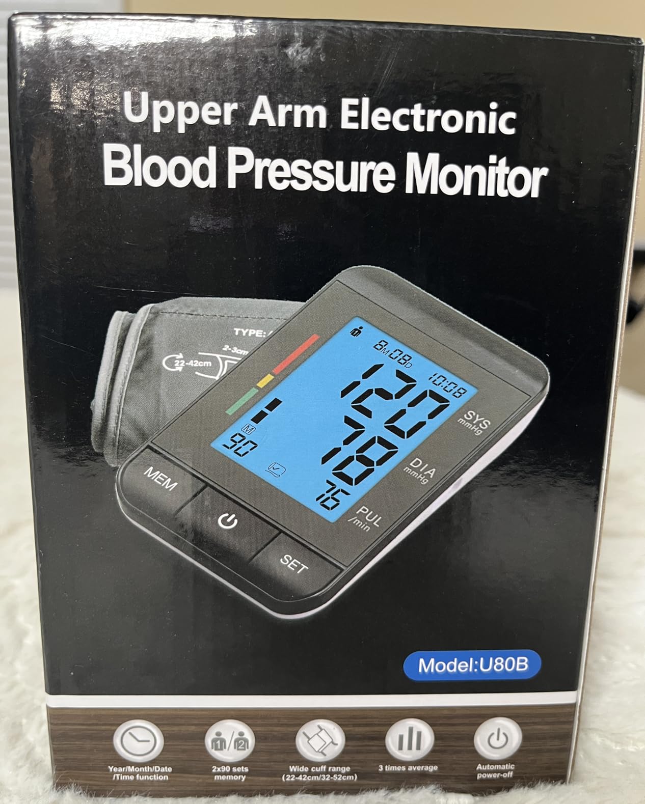 Automatic Upper Arm Blood Pressure Monitor for Home Use with 9-17in & 13-21in L/XL/Extra Large Cuff, Accurate Measurement Guidance, Portable Fit Big Arms BP Machine customer photo 1