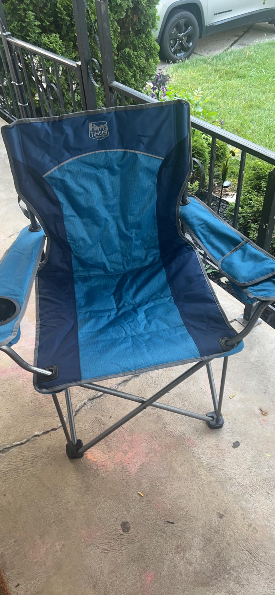 Timber Ridge 550 LBS Oversized Folding Camping Chair for Adults, Heavy Duty Outdoor Chair with Cup Holder Side Pocket for Camp, Lawn, Picnic, Navy-Upgrade customer photo 2