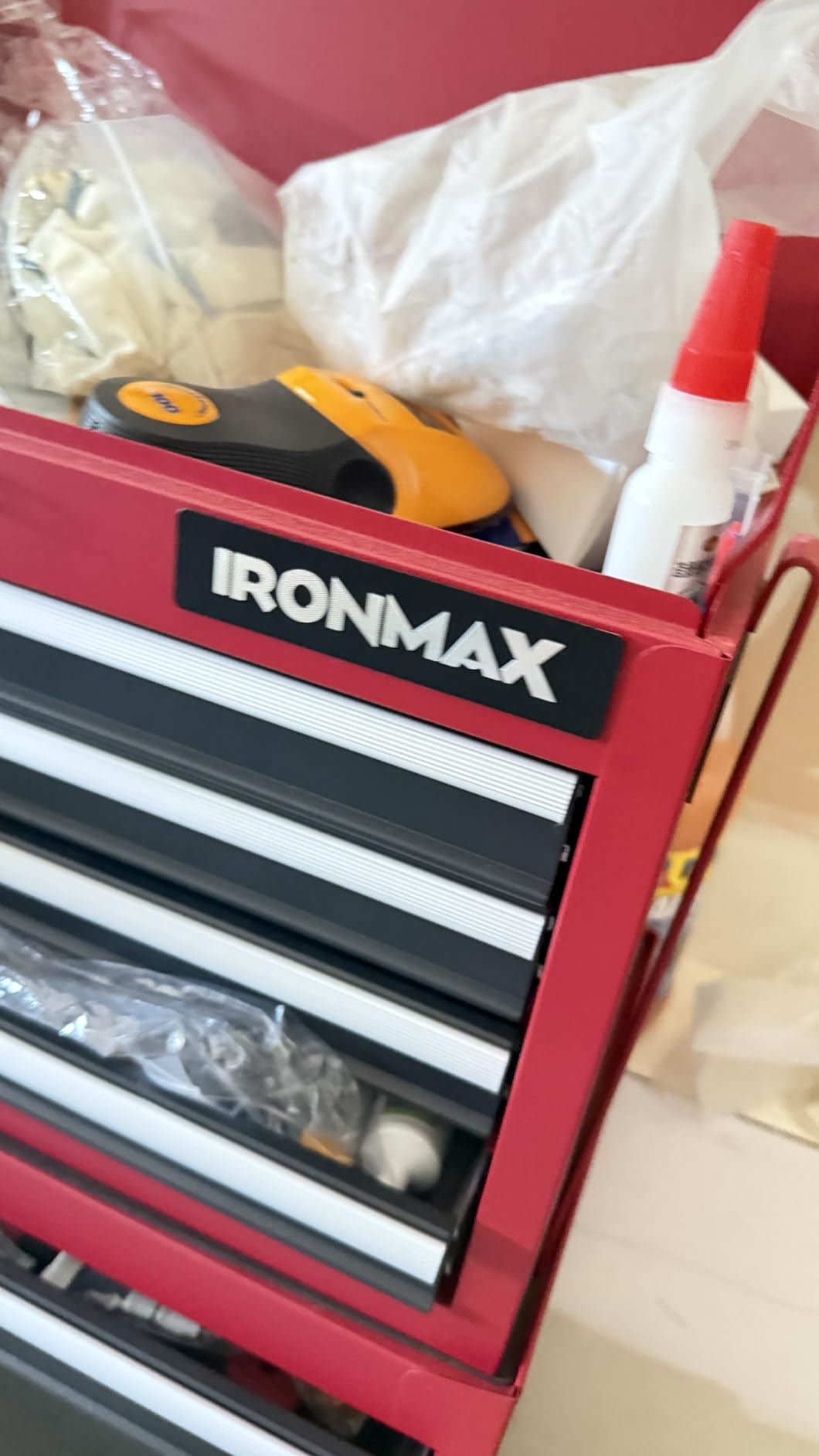 Goplus Tool Chest, 5 Drawers Rolling Tool Cabinet with Detachable Top Toolbox, Universal Lockable Wheels, Lock Bar, Protective Liner & Tool Rack, Metal Tool Storage Cart, Tool Box for Garage Workshop customer photo 1