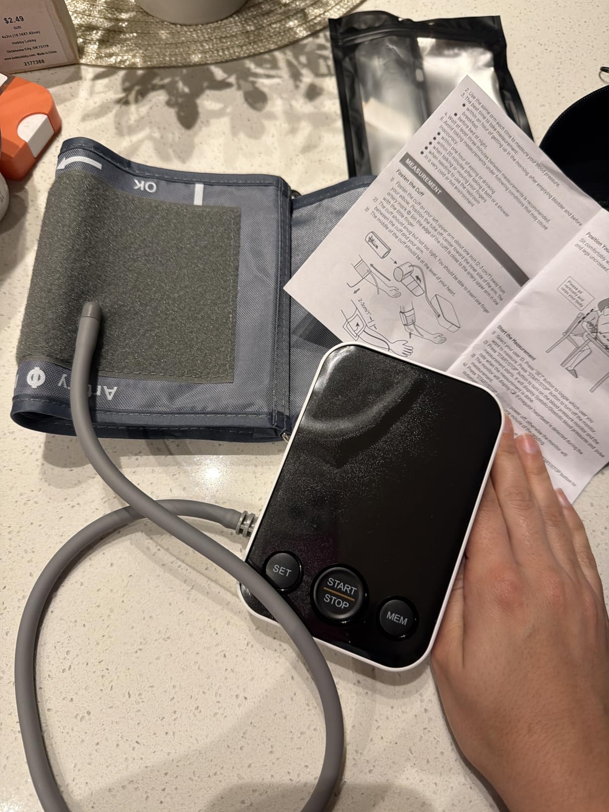 Blood Pressure Monitor Upper Arm Machine Accurate Adjustable BP Cuff Kit Led Backlit Display 2 Users 240 Sets Memory Includes Storage Bag White customer photo 1