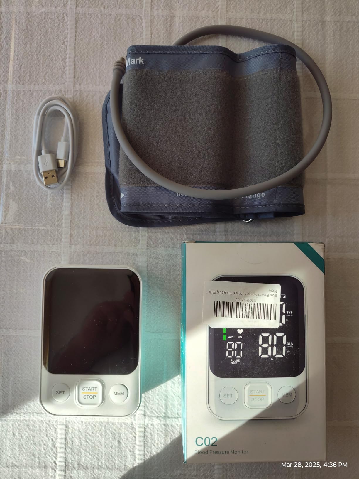 Blood Pressure Monitor Upper Arm Machine Accurate Adjustable BP Cuff Kit Led Backlit Display 2 Users 240 Sets Memory Includes Storage Bag White customer photo 2