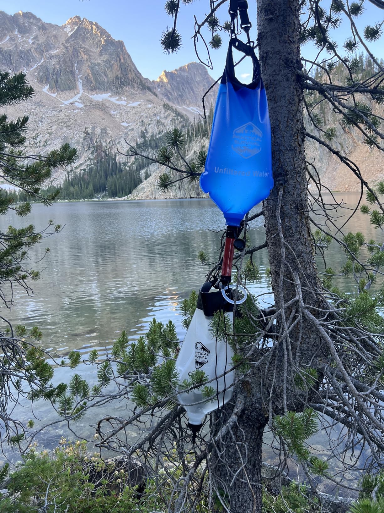 Gravity Water Filtration System - 2 High Capacity Lightweight Hanging Bags for Backpacking, Camping, Survival customer photo 2
