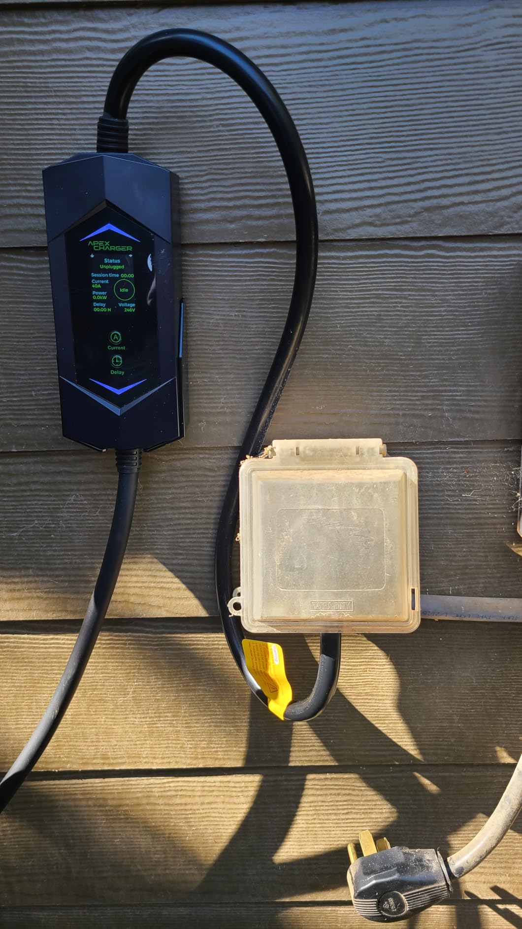 MACH 3 Fast 40 Amp Level 1&2 Portable EV Charger, Electric Vehicle Charging Station, 120-240V NEMA 14-50 w/ 5-15 Adapter. SAE J1772 car Connector & Tesla mobile NACS, Outdoor EVSE, 25ft Cable w/holder customer photo 1