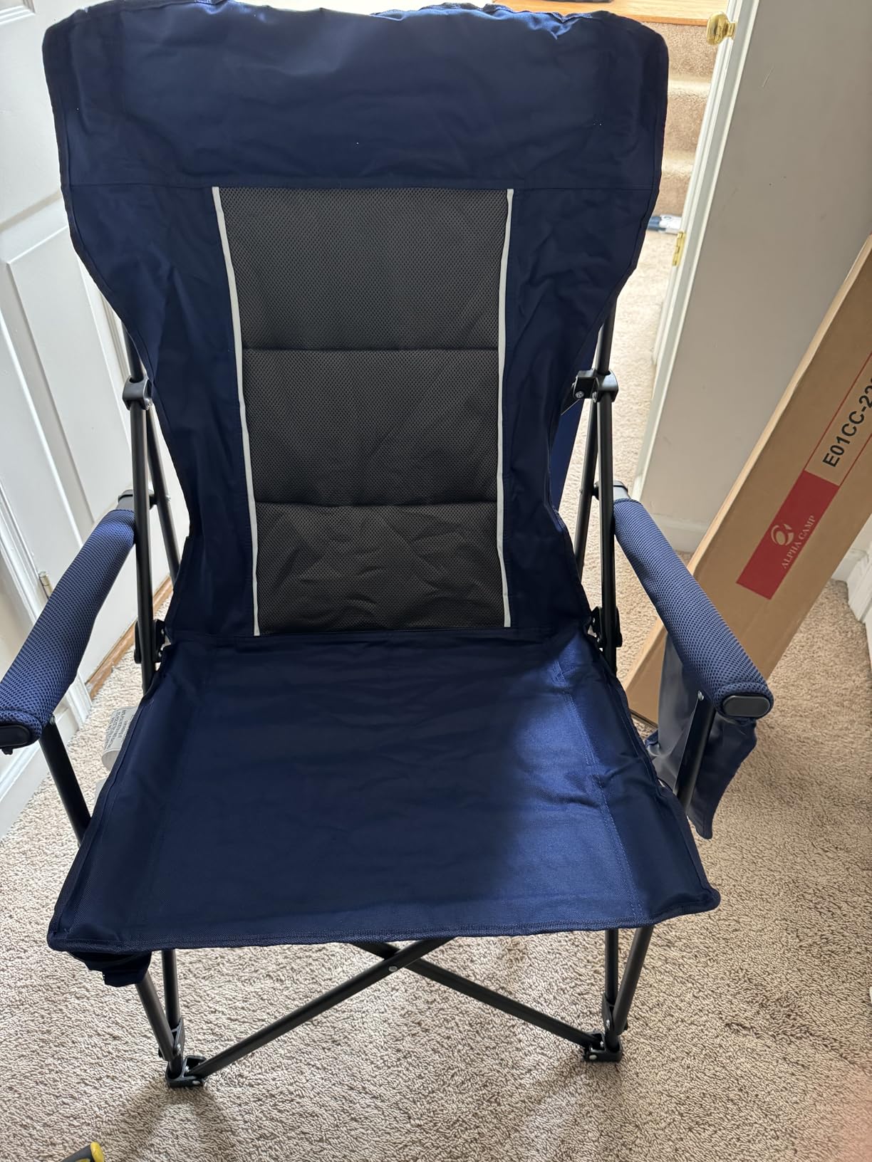 ALPHA CAMP Oversized Folding Camping Chairs High Backrest Heavy Duty Lawn Chairs for Adults Support 500 LBS Portable Camp Chairs with Cup Holders Large Side Pocket for Outdoor customer photo 2