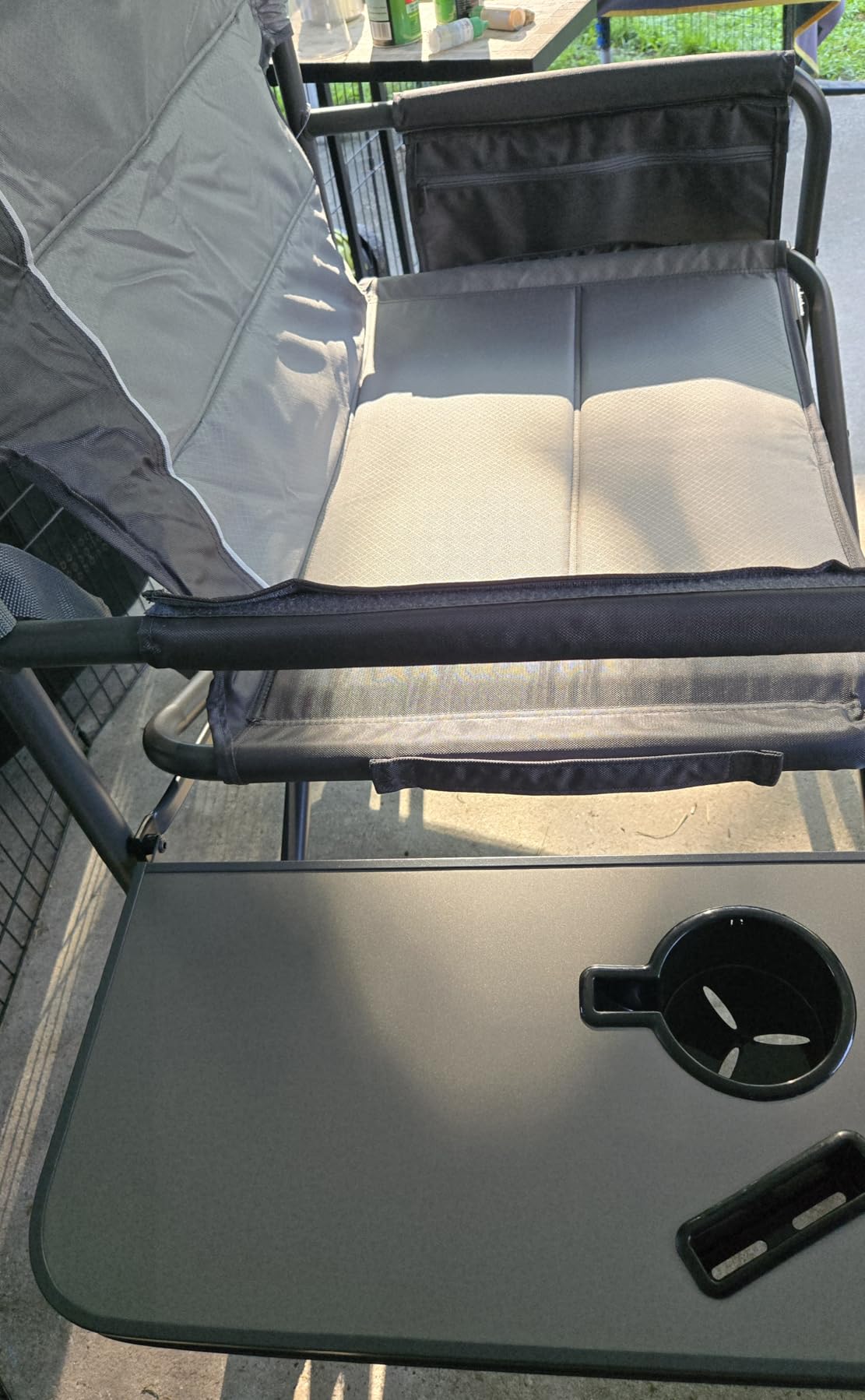 Timber Ridge XXL Director's Chair - Heavy Duty Folding Camping Chair for Adults, 500 lb Capacity, Extra Wide Padded Seat for Camping, Sports, Lawn, Courtyard, and Outdoor Use, Blue customer photo 2