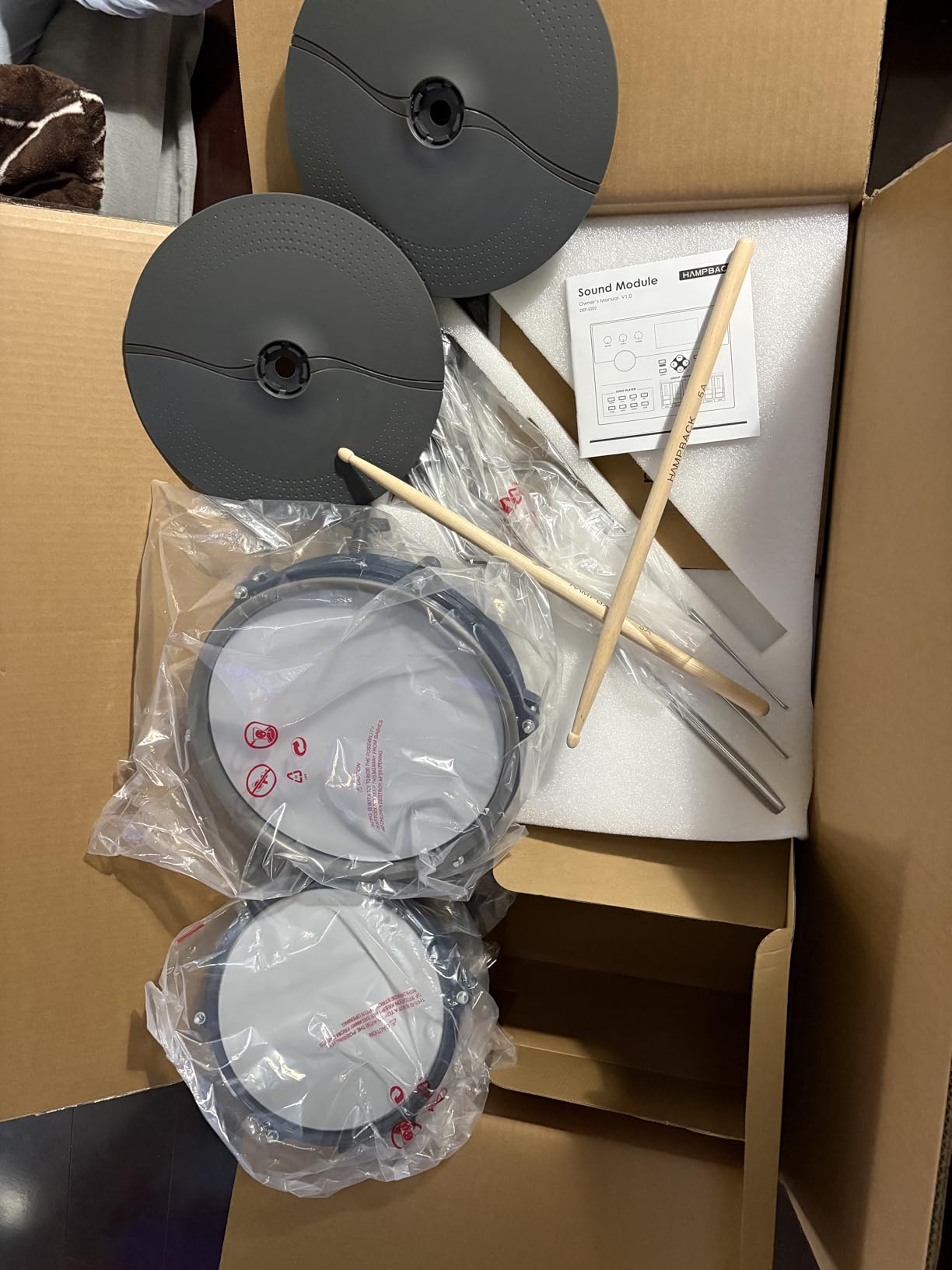ACE-307 Electric Drum Sets for Beginner with Quite Mesh Pads, 2 Cymbals w/Choke, 52+20 Drum Kits and 918 Sounds, USB MIDI, Recording Function(5 Pads, 3 Cymbals) customer photo 1