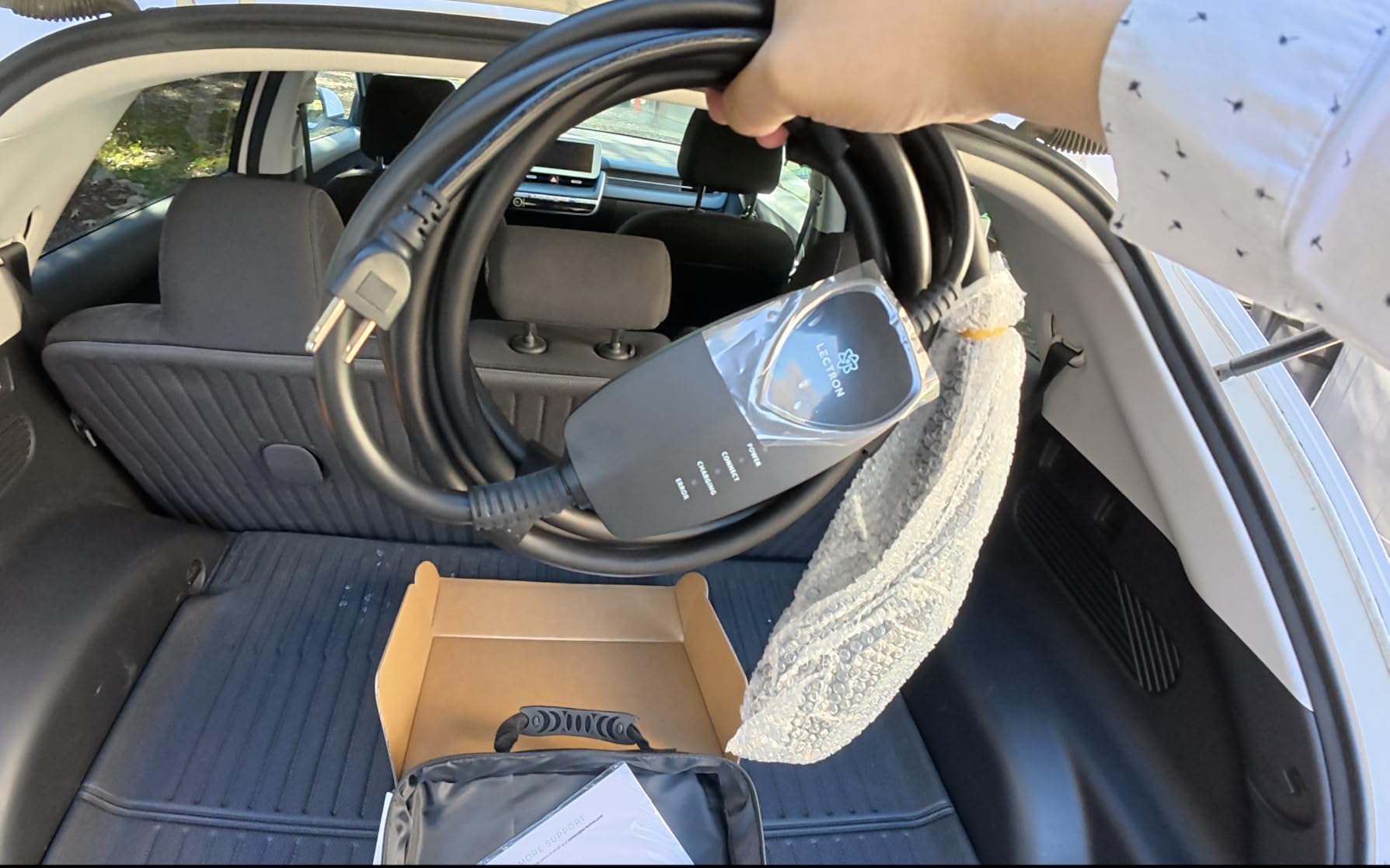 Lectron Portable Level 1 J1772 EV Charger with Wi-Fi/App Control - 12 Amp, 120V Portable Charger with NEMA 5-15 Plug, 16ft Charging Cable - for J1772 Electric Vehicles ONLY customer photo 1