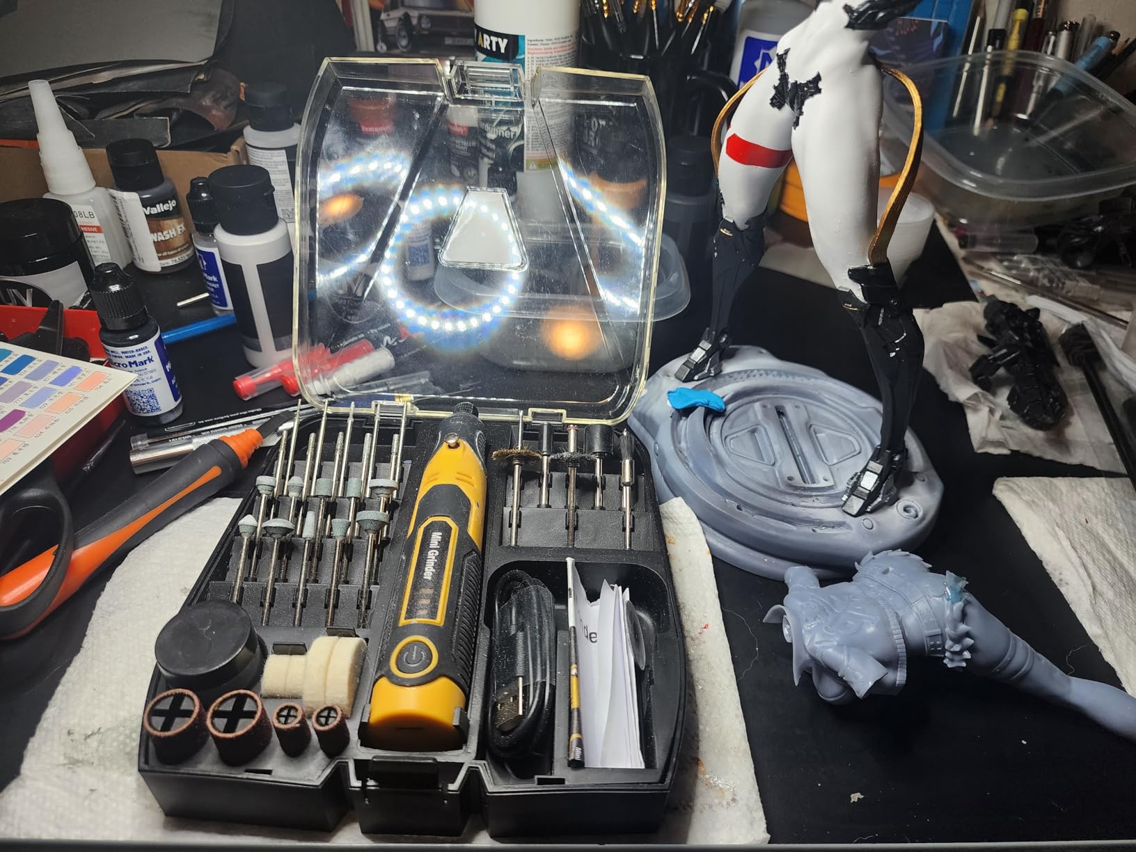 Resin Drill 3D Printed Resin Cured Sanding and Polishing Tool Kit, Mini Tepy-C Cordless Electric Rotary Sander with 58 Attachments for Drilling, Sanding and Polishing 3D Printed Resin Models customer photo 2