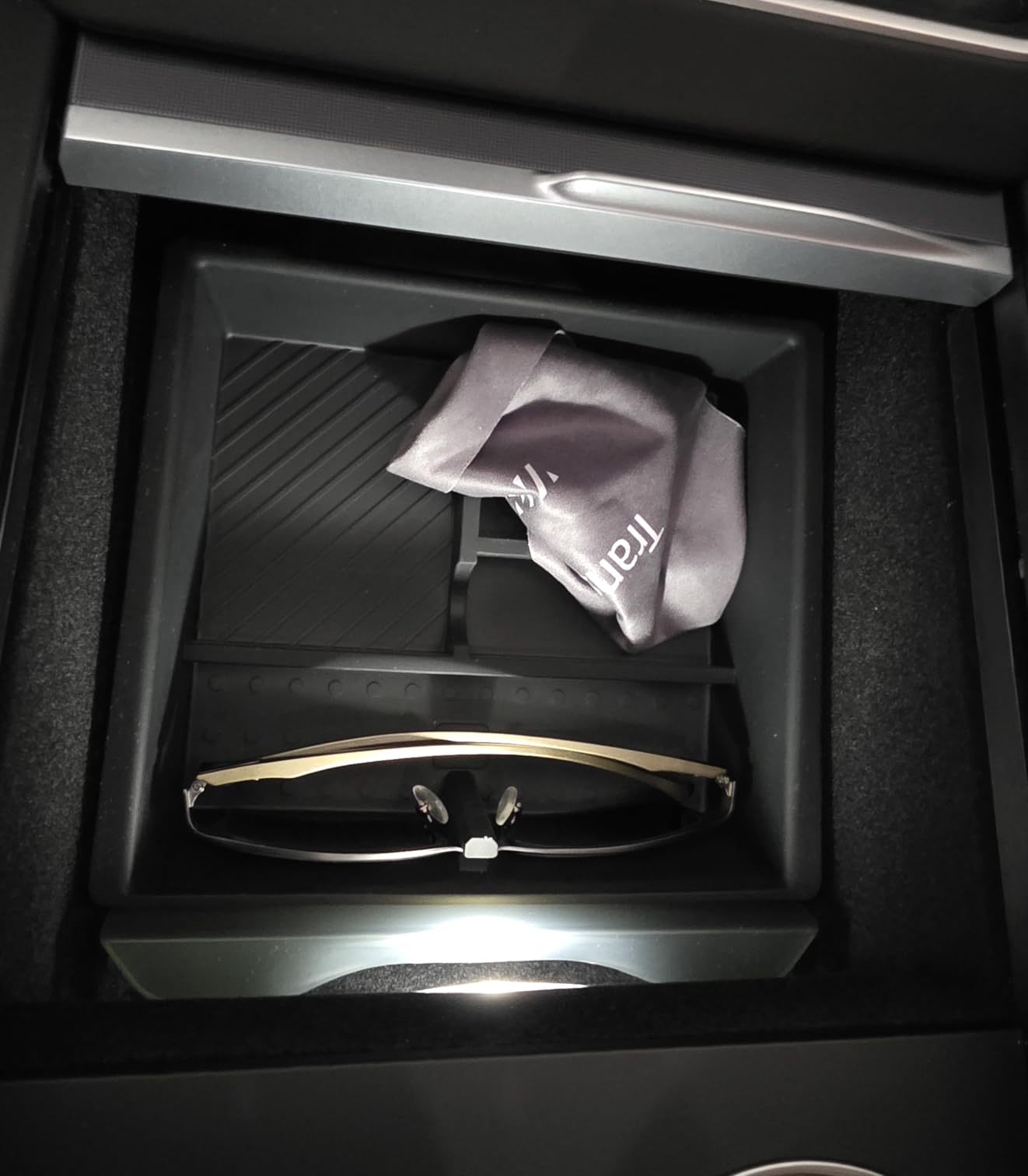 Wigoo Center Console Organizer for Tesla Model Y Juniper (Only Premium & Performance 2025 2026) and All Model 3 Highland Accessories [Double-Layer Storage, Smooth Sliding] 4PCS Black customer photo 1