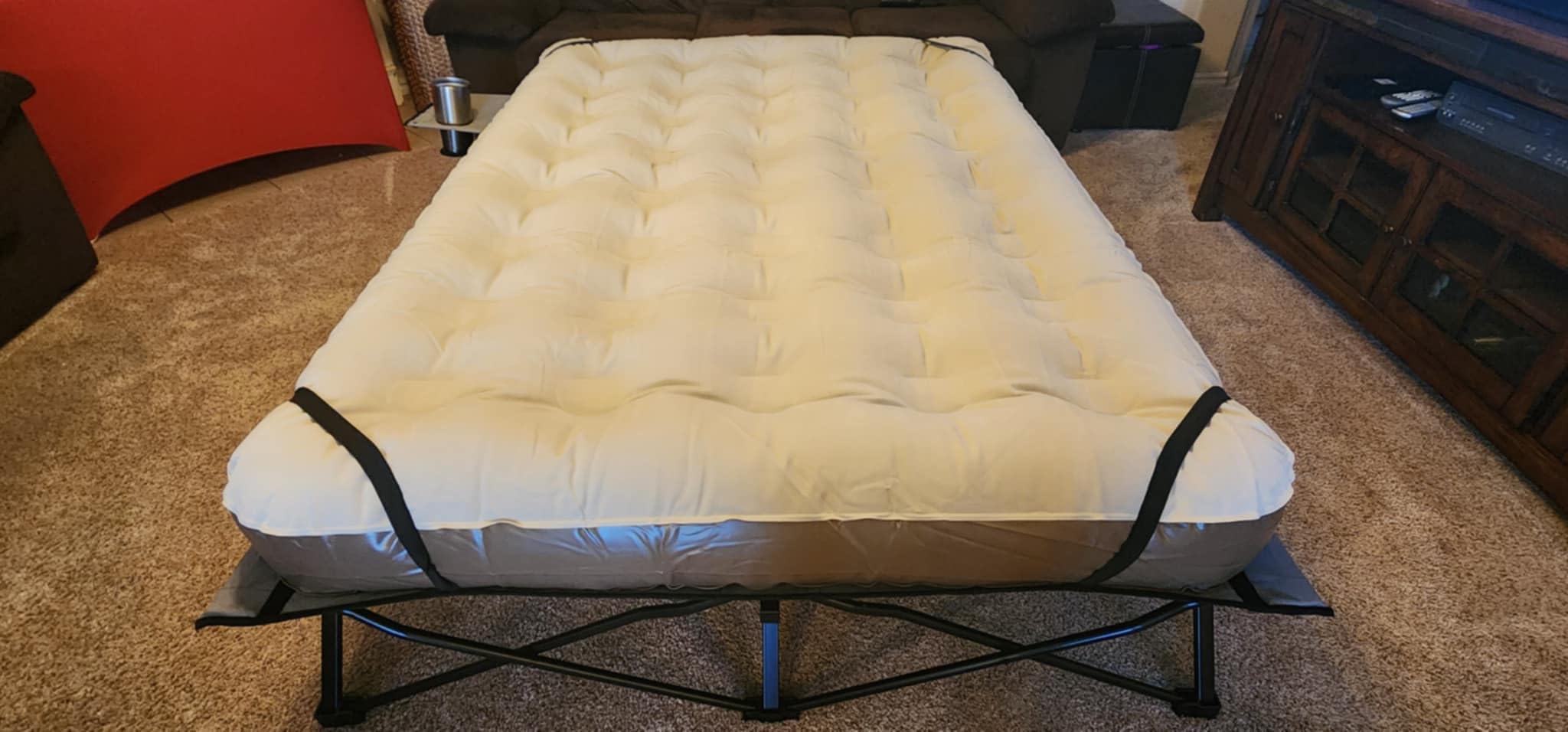 Naturehike Queen-Sized Airbed Cot Combo, Folding 2 Person Camping Cot with Air Mattress, Side Table and Wheeled Carry Bag, Camping Bed for Outdoor Camp Guests customer photo 2