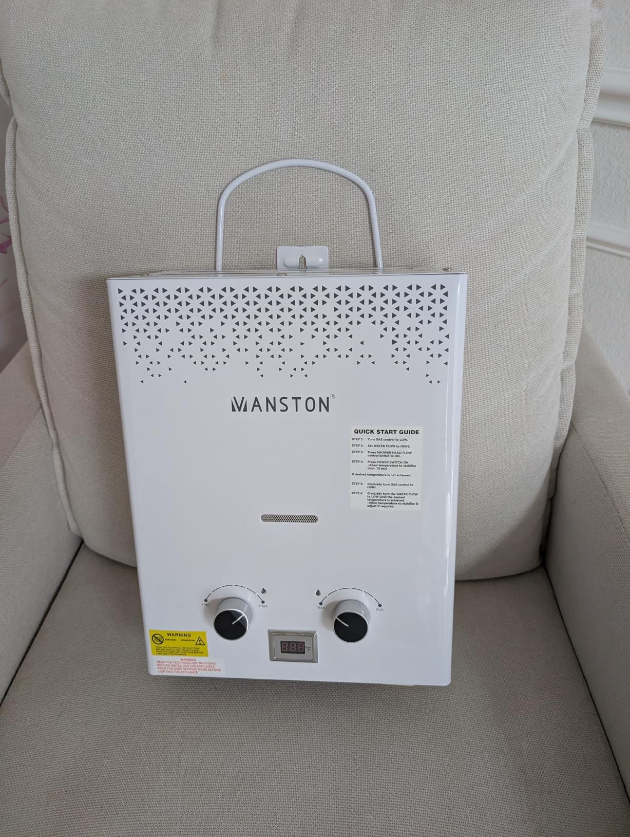 Tankless Water Heater, VANSTON Propane Water Heater Outdoor, 1.45GPM Portable Water Heaters, Instant Hot Water Heaters, Overheat Protection, Easy Installation, Lightweight with Handle for RV, Camping customer photo 2
