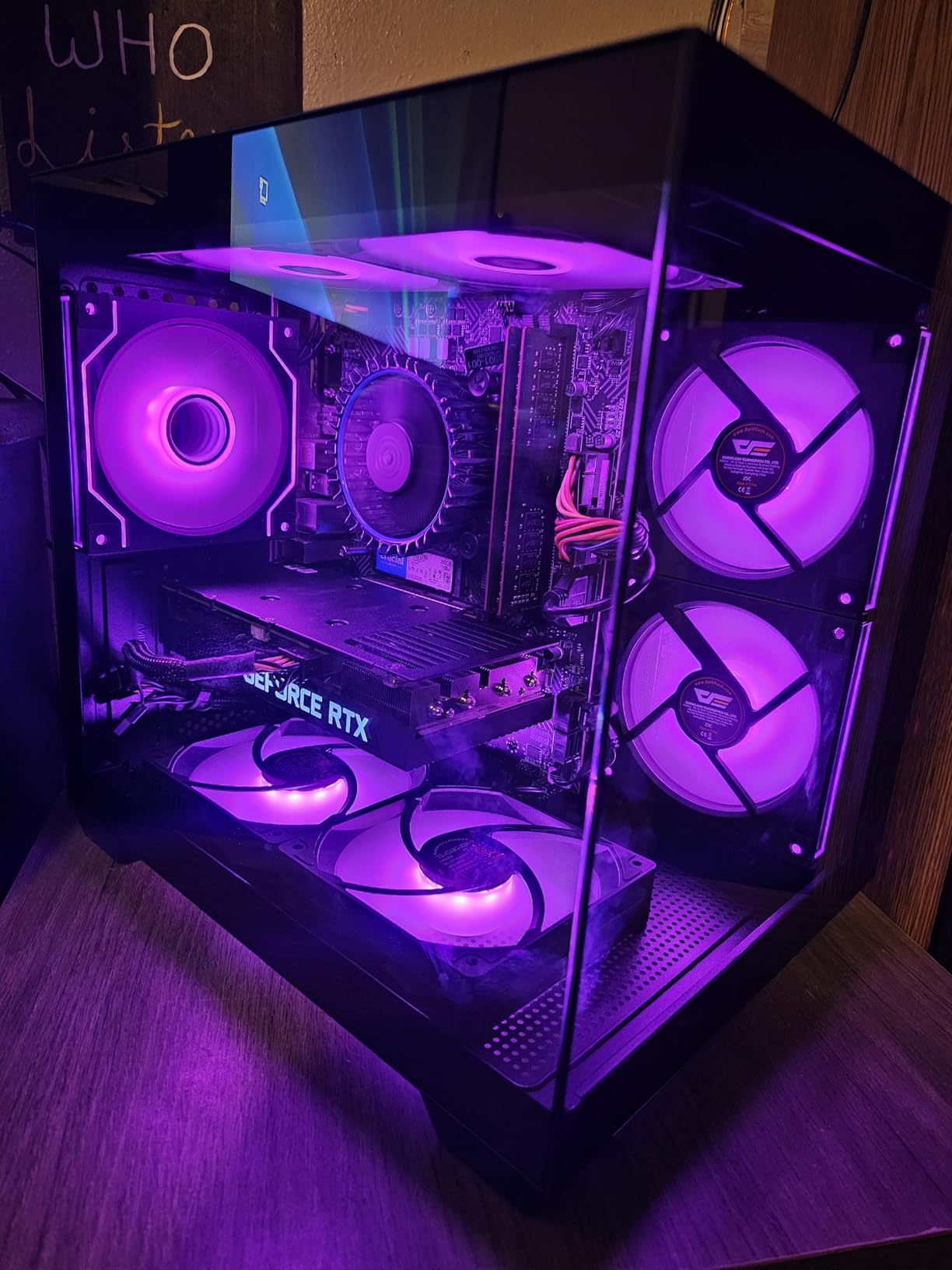 darkFlash ITX PC Case, Pre-Install 3 PWM ARGB Fans Computer Case, Full View Dual Tempered Glass ITX Case, Mini Size, Supports 240mm AIO(C275P) (Black) customer photo 1
