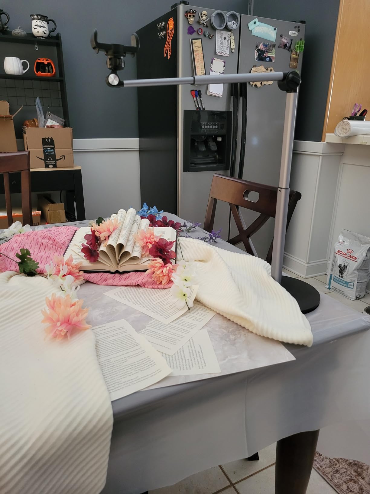 yAyusi Heavy Duty Aluminum Overhead Tripod for iPhone, 13.7 in Long Overhead Phone Mount, Flexible Articulating Arm Phone Mount for Desk for Live Streaming, Meeting, Cooking customer photo 2