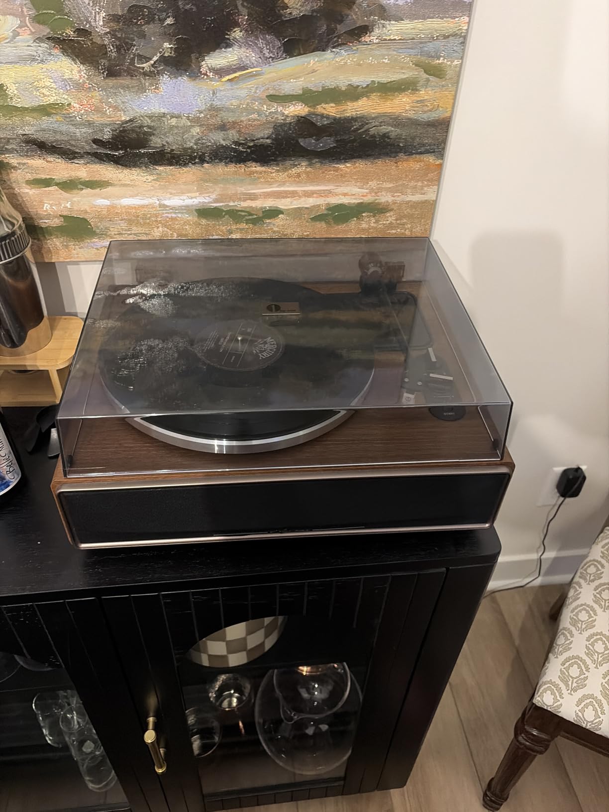 1 BY ONE High Fidelity Record Player, All-in-One Turntable with Built in Speakers Phono Preamp, Magnetic AT-3600L Cartridge, RCA Output, Belt Drive 2-Speed, Piano Lacquer Grey customer photo 1