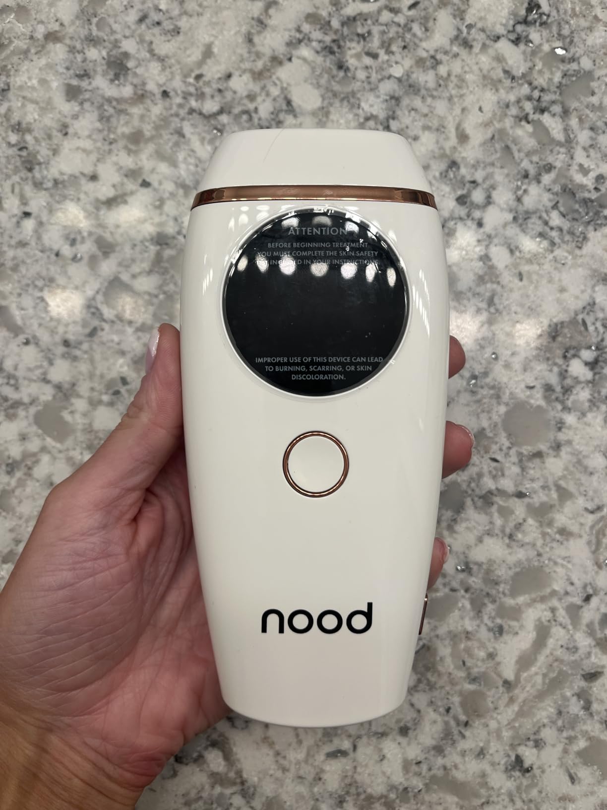 NEW Nood Flasher 2.0 + Serum - IPL Laser Hair Removal Device for Women & Men with After Shave to Treat & Prevent Ingrown Hairs, Bumps Slowing Hair Regrowth - Pain-Free IPL Hair Removal - Gloss White customer photo 2