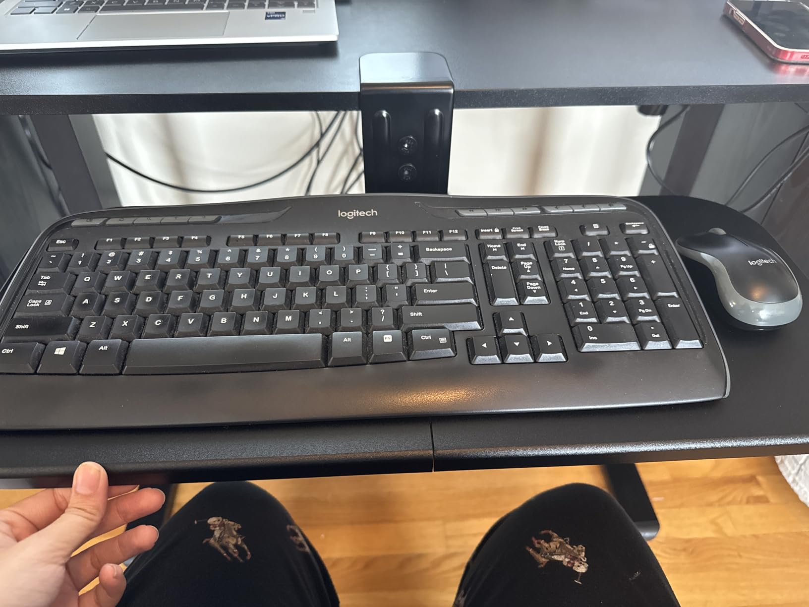 VIVO Clamp-on 23 x 10 inch Rotating Computer Keyboard and Mouse Tray, Extra Sturdy Desk Swivel Clamp, Ergonomic Typing, Black, MOUNT-KB04CB customer photo 2