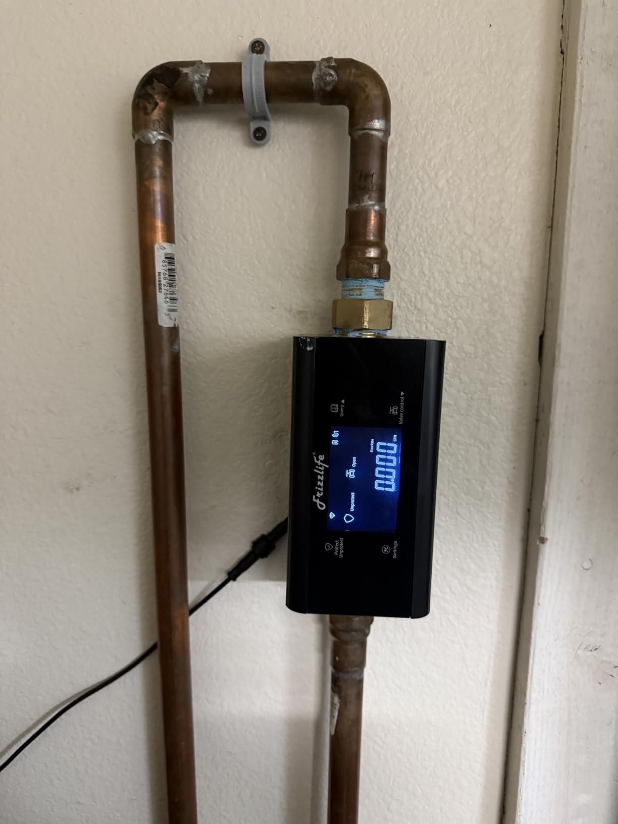 Frizzlife LP365 Smart Water Monitor and Automatic Shutoff - 0.01GPM Ultrasonic Micro Leak Detection, APP Wi-Fi Remote Control, Real-Time Flow/Temp Monitoring, 24/7 Water Usage Reports, 3/4