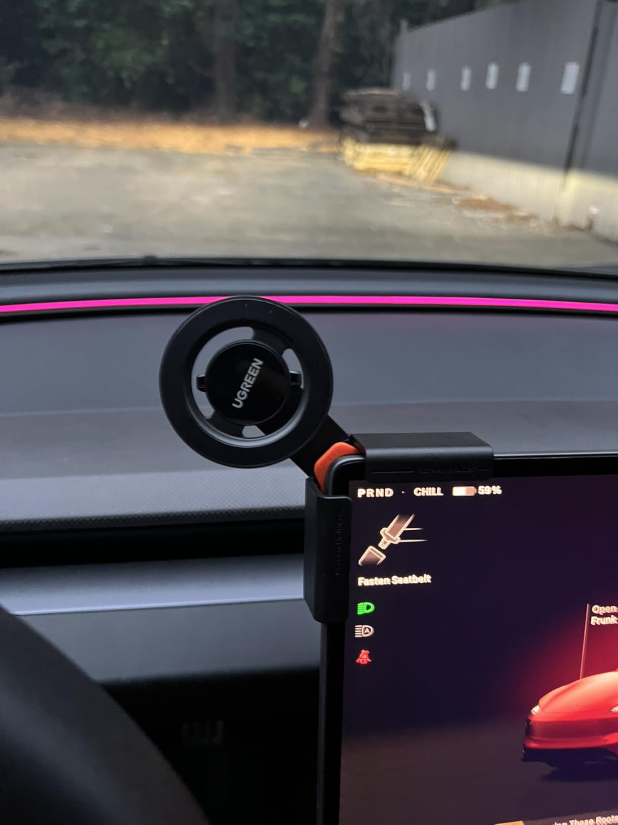 UGREEN Phone Holder for Tesla Model 3 and Y Accessories Magsafe Car Mount Magnetic Phone Mount Strongest Magnet Power Compatible with iPhone 17 16 15 14 13 Plus Pro Max Series customer photo 1