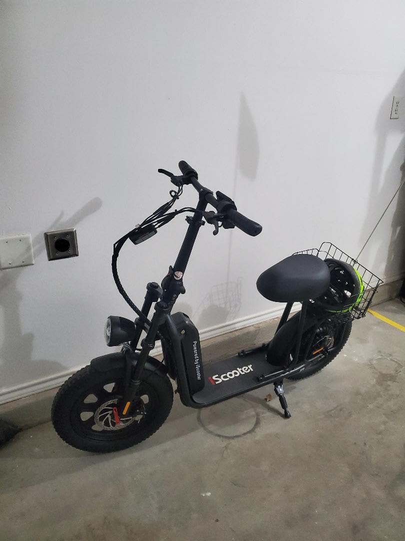 iScooter F7 Electric Scooter Adults, 1000W Powerful Motor, 28 MPH Top Speed & 45 Miles Range, 16'' Fat Tire Scooter for Adults, Detachable Seat & Adjustable Handlebar & APP Electric Scooter with Seat customer photo 2