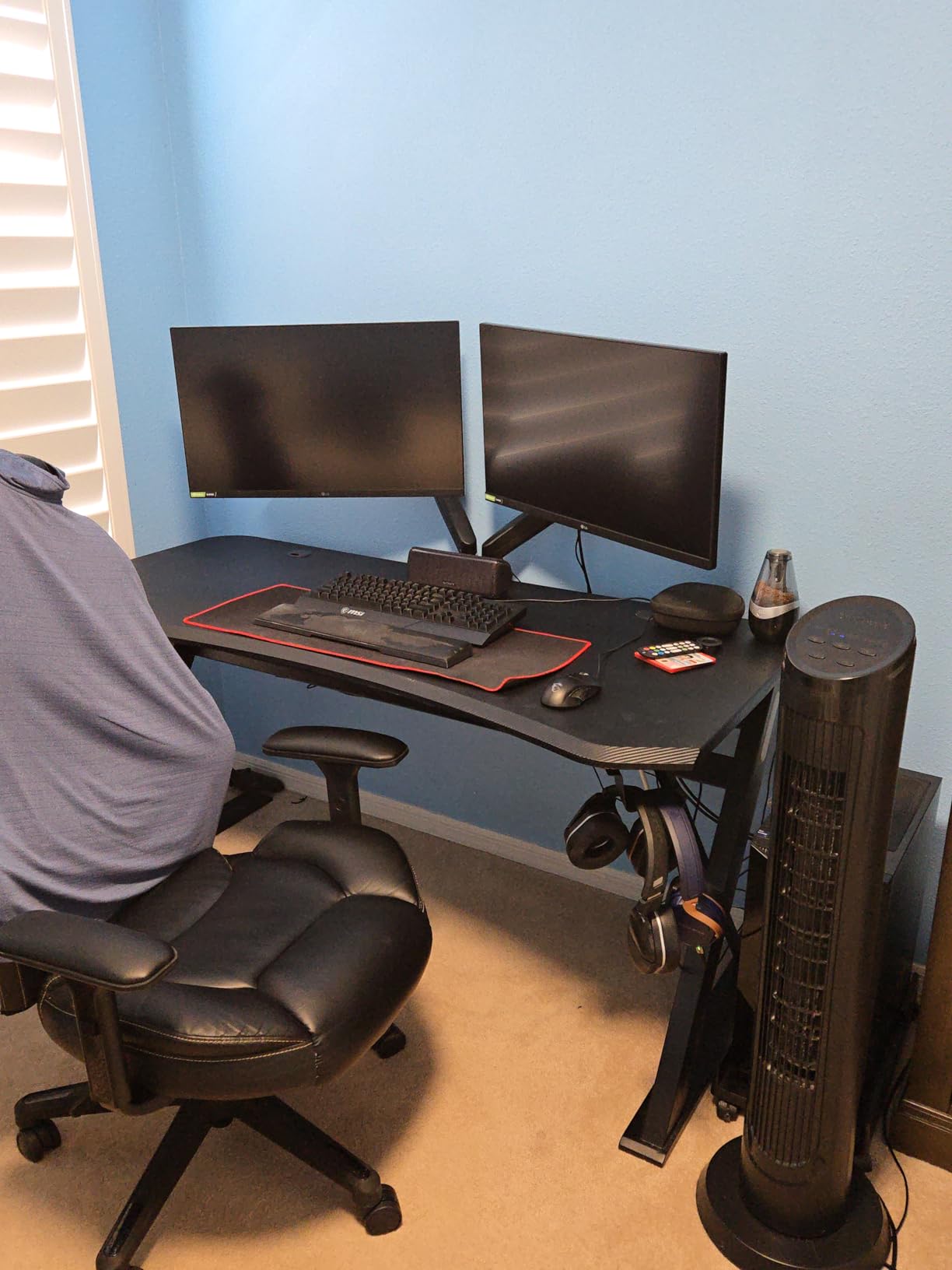 Mount-It! Dual Monitor Desk Mount, Two Independent Gas Spring Arms, Fits 13-32