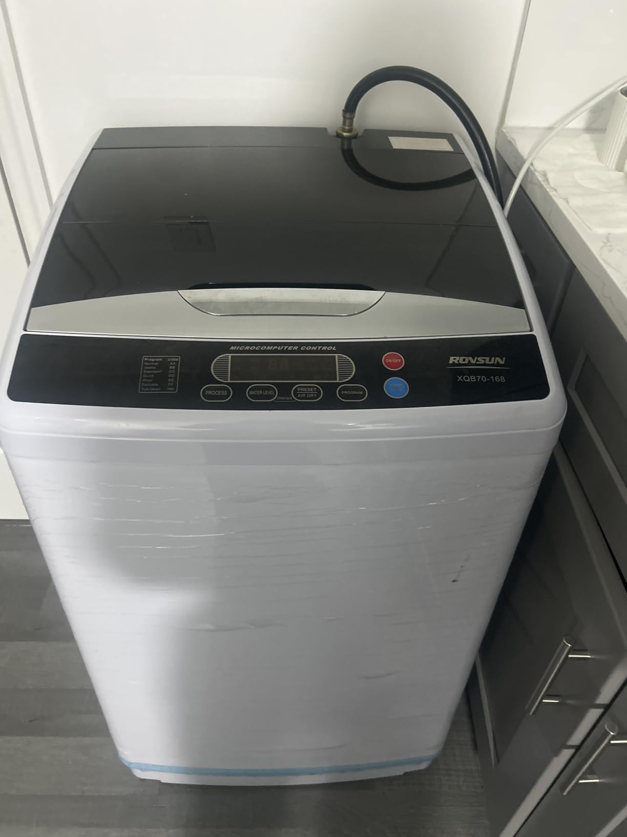 ROVSUN 17.8LBS Portable Washing Machine, Full-Automatic Electric Laundry Machine with Stainless Steel Drum, Compact Washer and Spin Dryer Combo with Drain Pump for Apartment, Dorm, Home customer photo 1