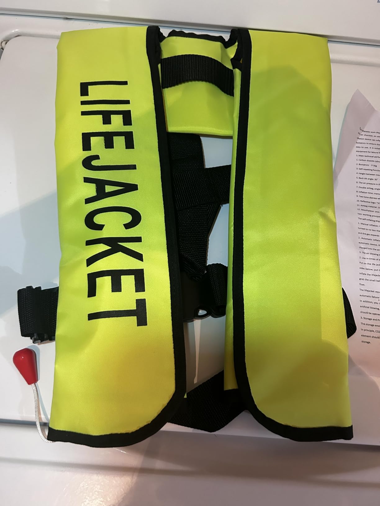 Adult Automatic Inflatable Kayak Vest PFD, Water Sports Vest for Boating Fishing Kayaking SUP Paddleboarding customer photo 2
