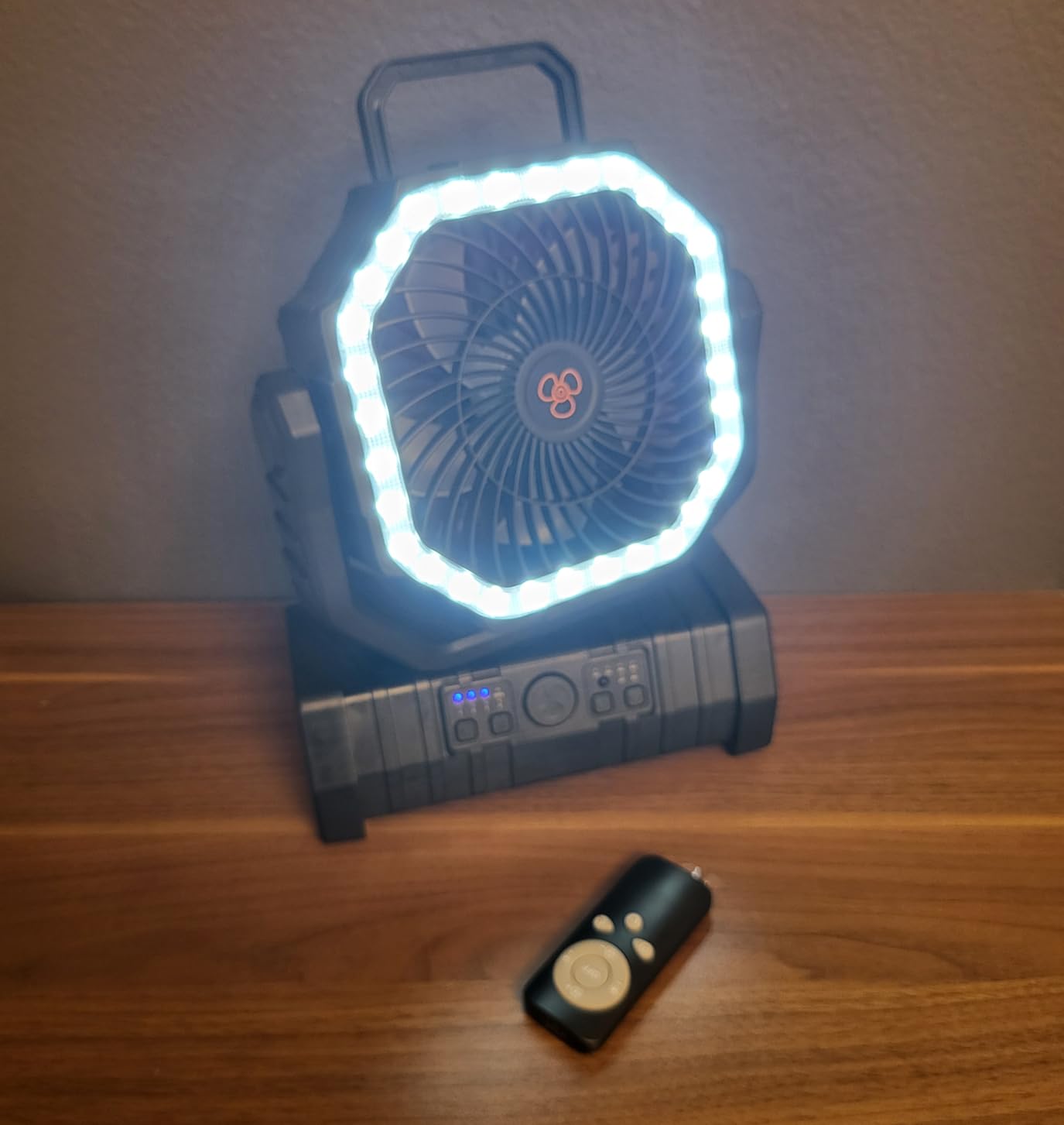 Portable Fan Rechargeable, 20000mAh Cordless Battery Powered Camping Fan with LED Light & Remote, 4 Speeds Wind, Timer, USB C, 360 Hanging Hook, Oscillating Fans for Travel Tent, Camping Essentials customer photo 2