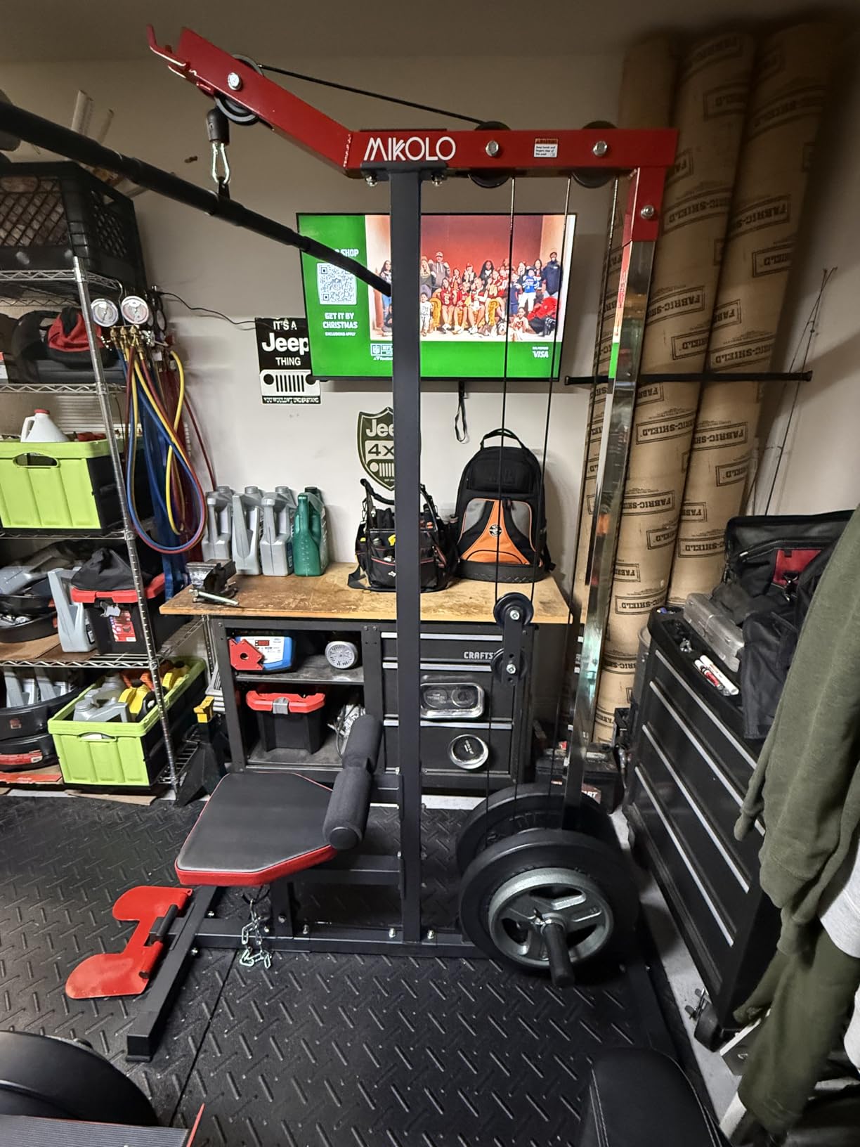 Mikolo LAT Pulldown Machine, LAT Row Cable Machine with Leg Hold Down Attachment, LAT Tower with Cable Row Attachment, Cable Machine Home Gym customer photo 2