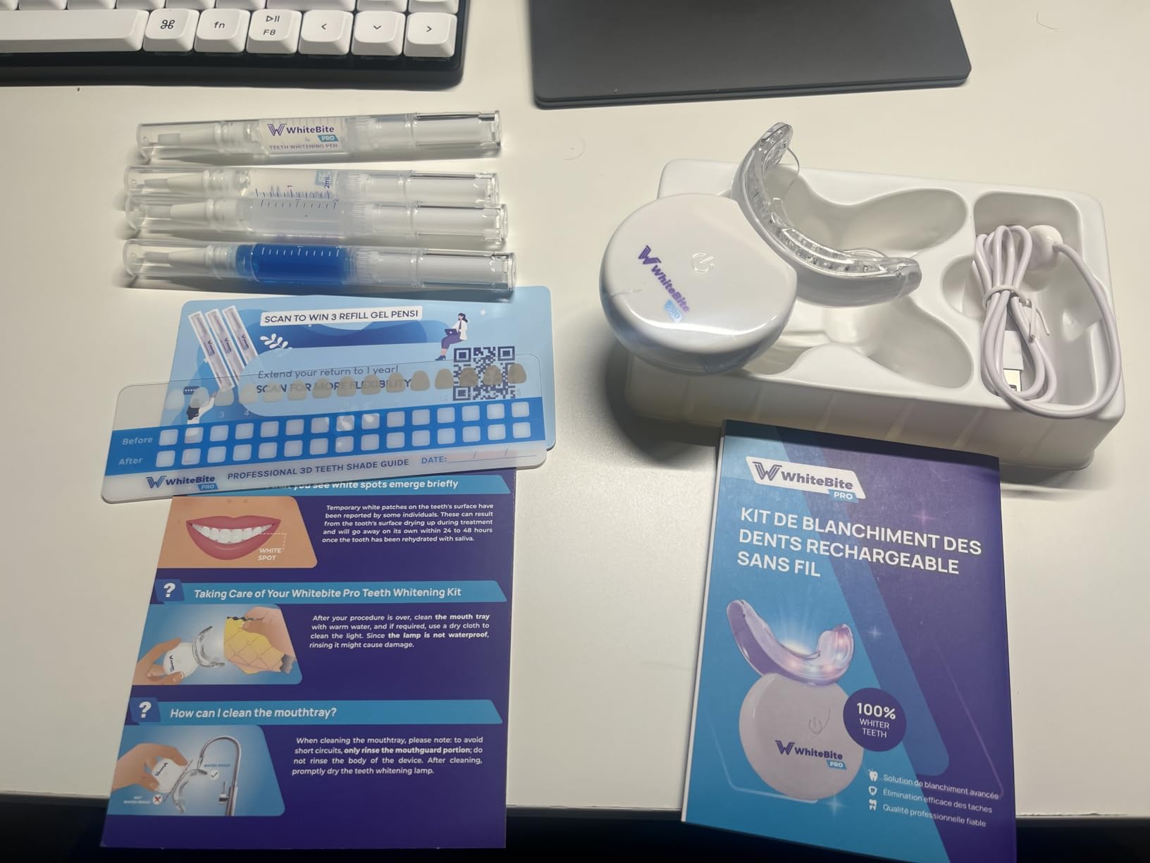 Whitebite Pro Teeth Whitening Kit for Sensitive Teeth - 32X LED Light + 35% Carbamide Peroxide Gel + Remineralizing Gel | Dental-Grade Whitening at Home customer photo 2
