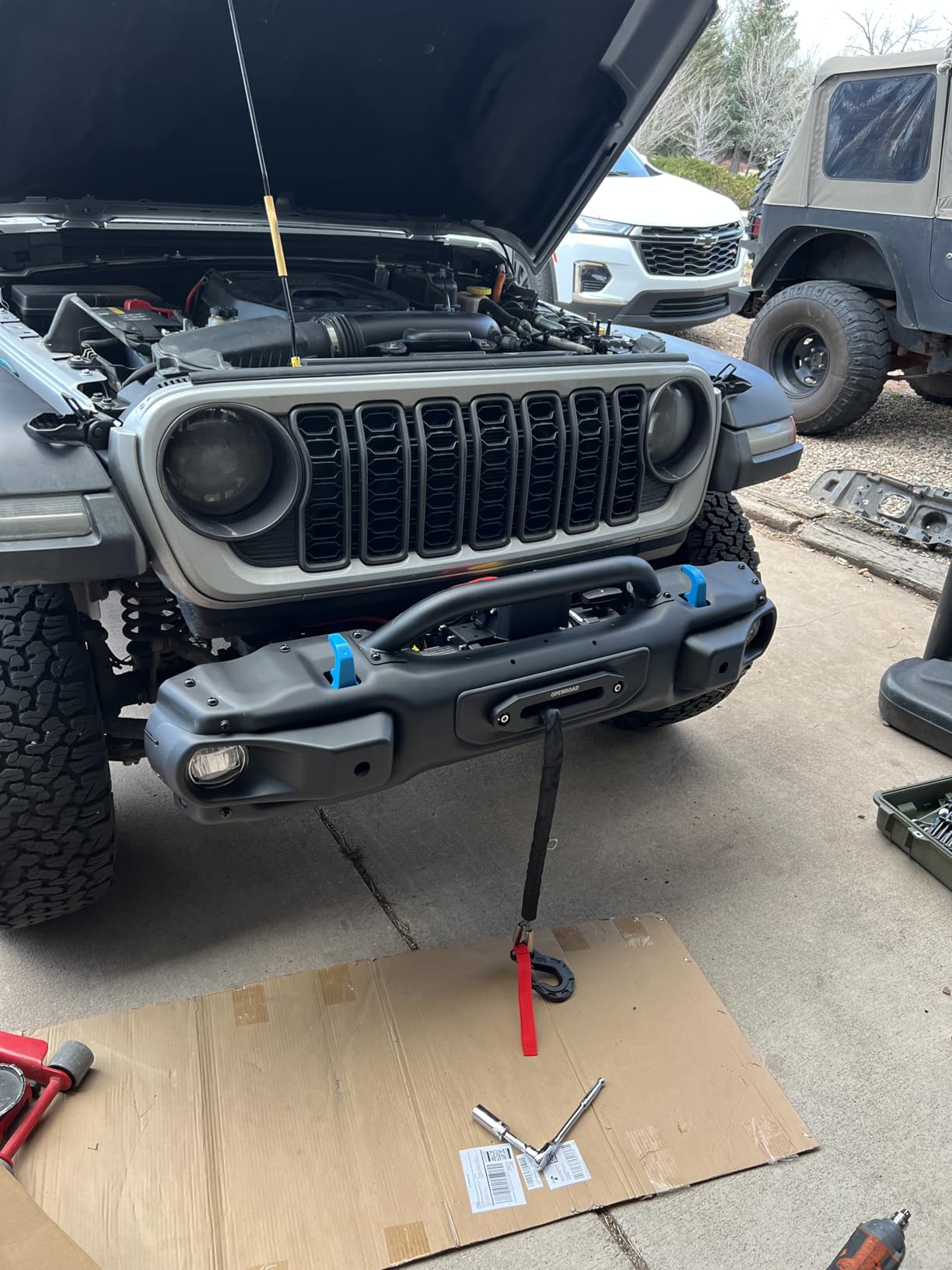 OPENROAD 12000 lbs Winch with Synthetic Rope and 2 Wireless Remotes - IP68 Waterproof 12V Electric Winch for Jeep, SUV, Truck & Trailer - Panther Series 3S customer photo 2