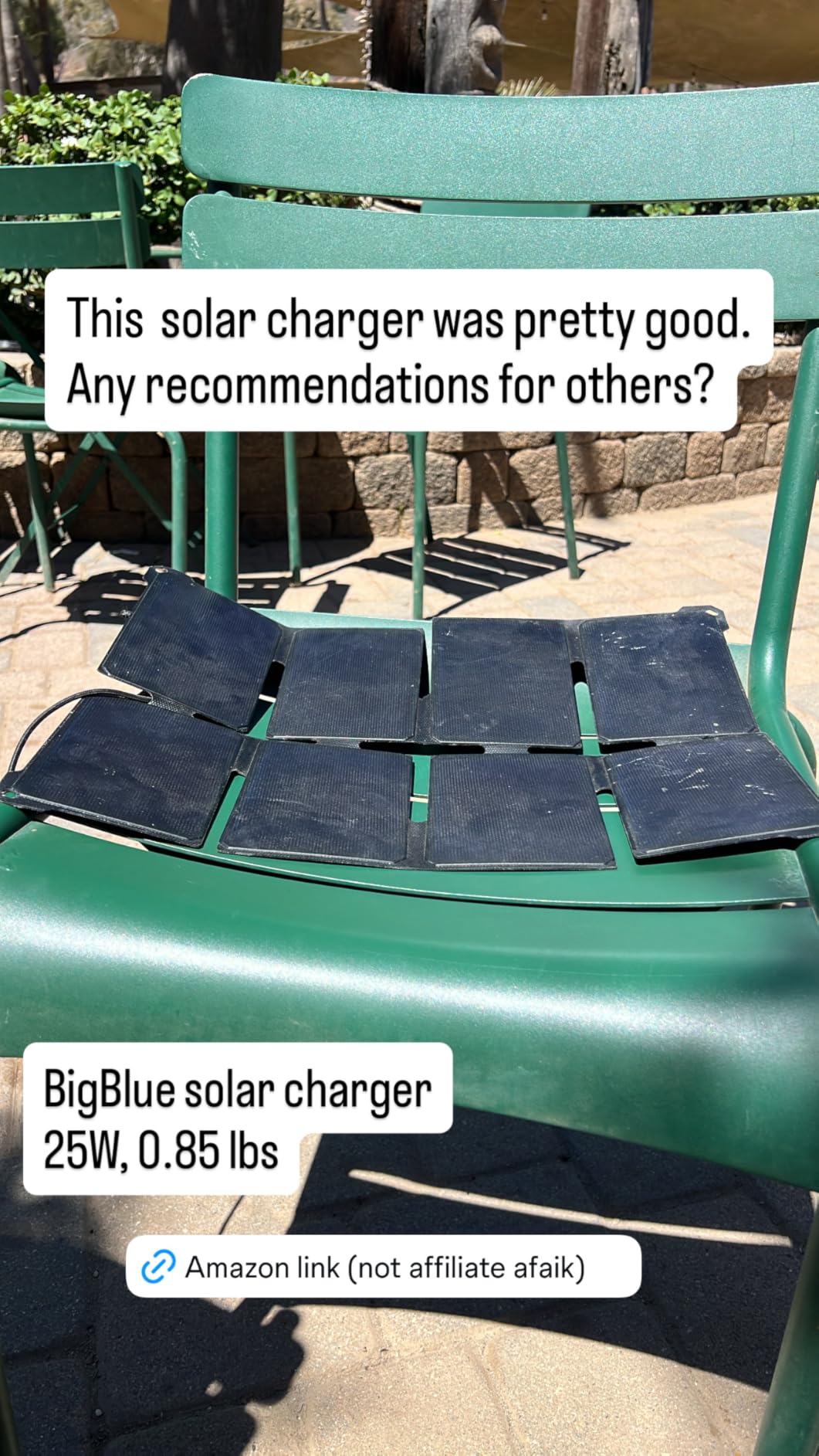 BigBlue Ultra-Light Portable 25W Solar Panel Charger with USB-A and USB-C Ports, 0.84 lbs Pocket-Size IP68 Waterproof, Folded Solar Panel Compatible with Cellphone, Power Bank, Camping Light customer photo 2