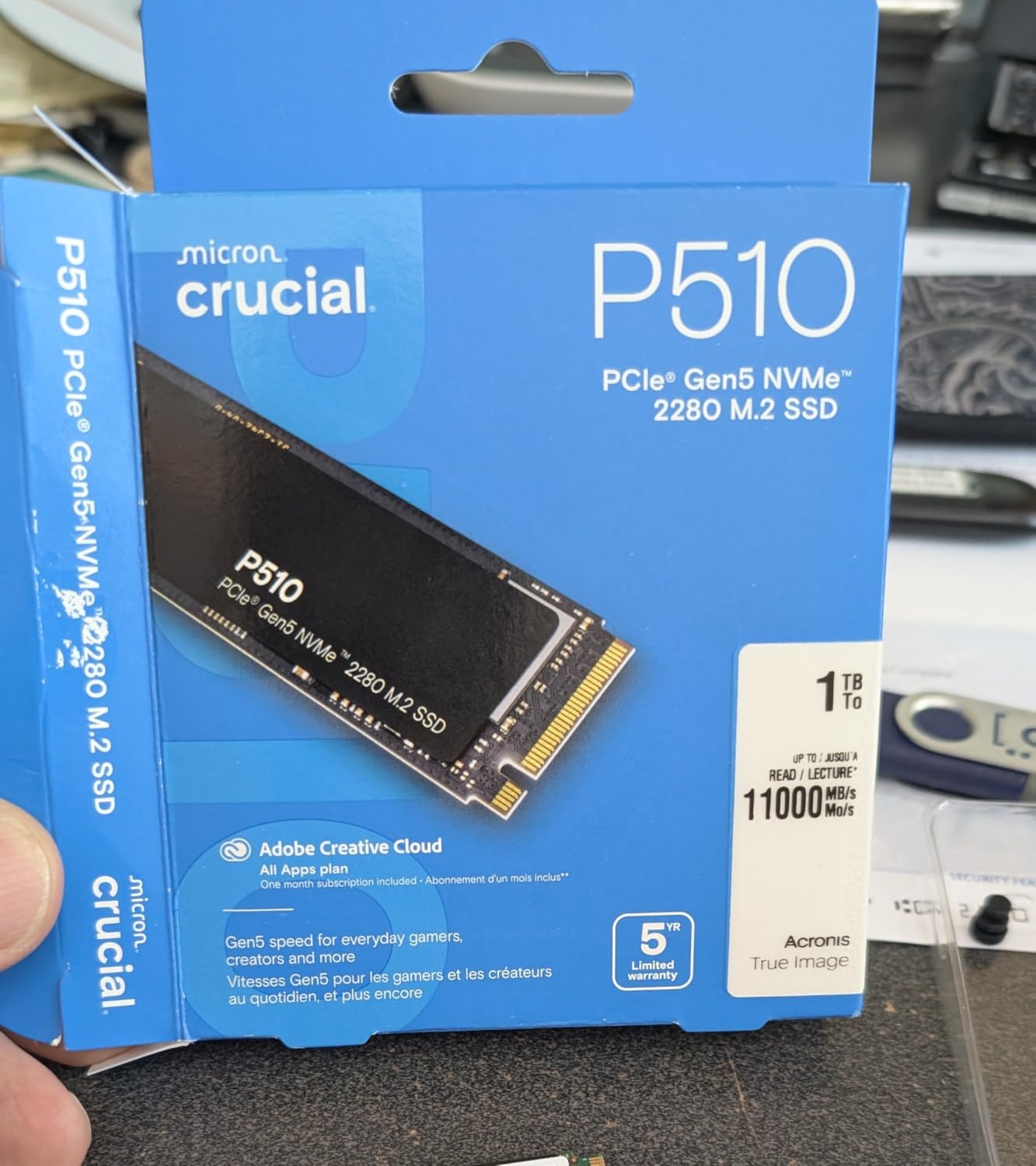 Crucial P510 PCIe Gen5 NVMe 1TB SSD with Heatsink, Up to 11,000MB/s, TLC NAND, Laptop & Desktop (PC) Compatible, for Gamers & Creatives, Solid State Drive - CT1000P510SSD5-01 customer photo 2
