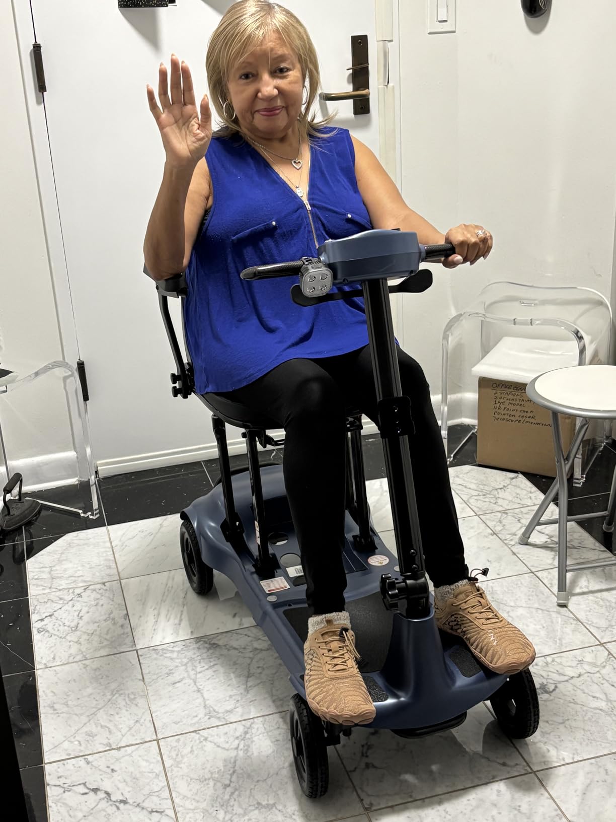 Mobility Scooters for Adults & Seniors - Ultra Lightweight 27.5 lbs Carbon Fiber Folding Electric Scooter - Airlines Approved All-Terrain Portable Scooter with Basket and Charger Included customer photo 1