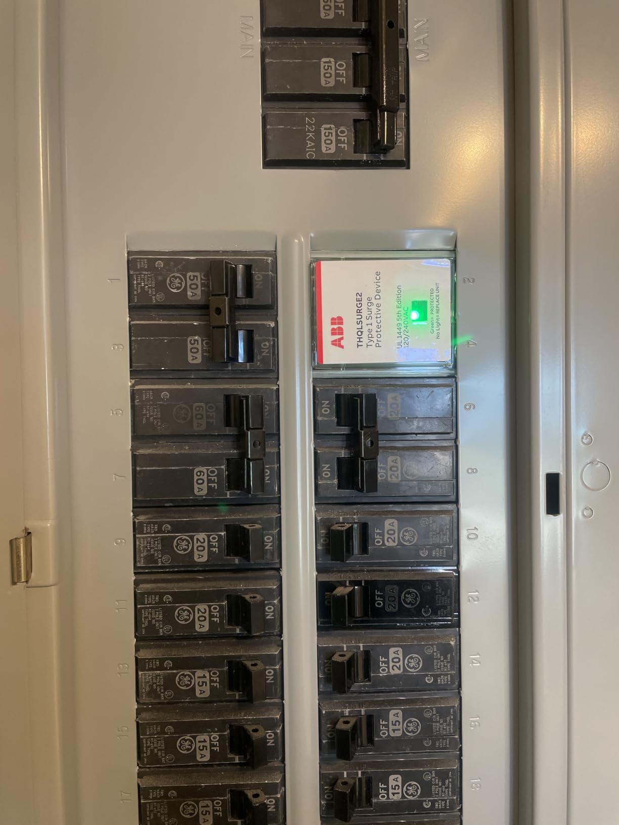 ABB THQLSURGE2 Type 1 Surge Protective Device • Whole House Protector • 120/240 VAC 25kA • Pigtail Connection • Breaker Panel Surge Protection • LED Indicator customer photo 1